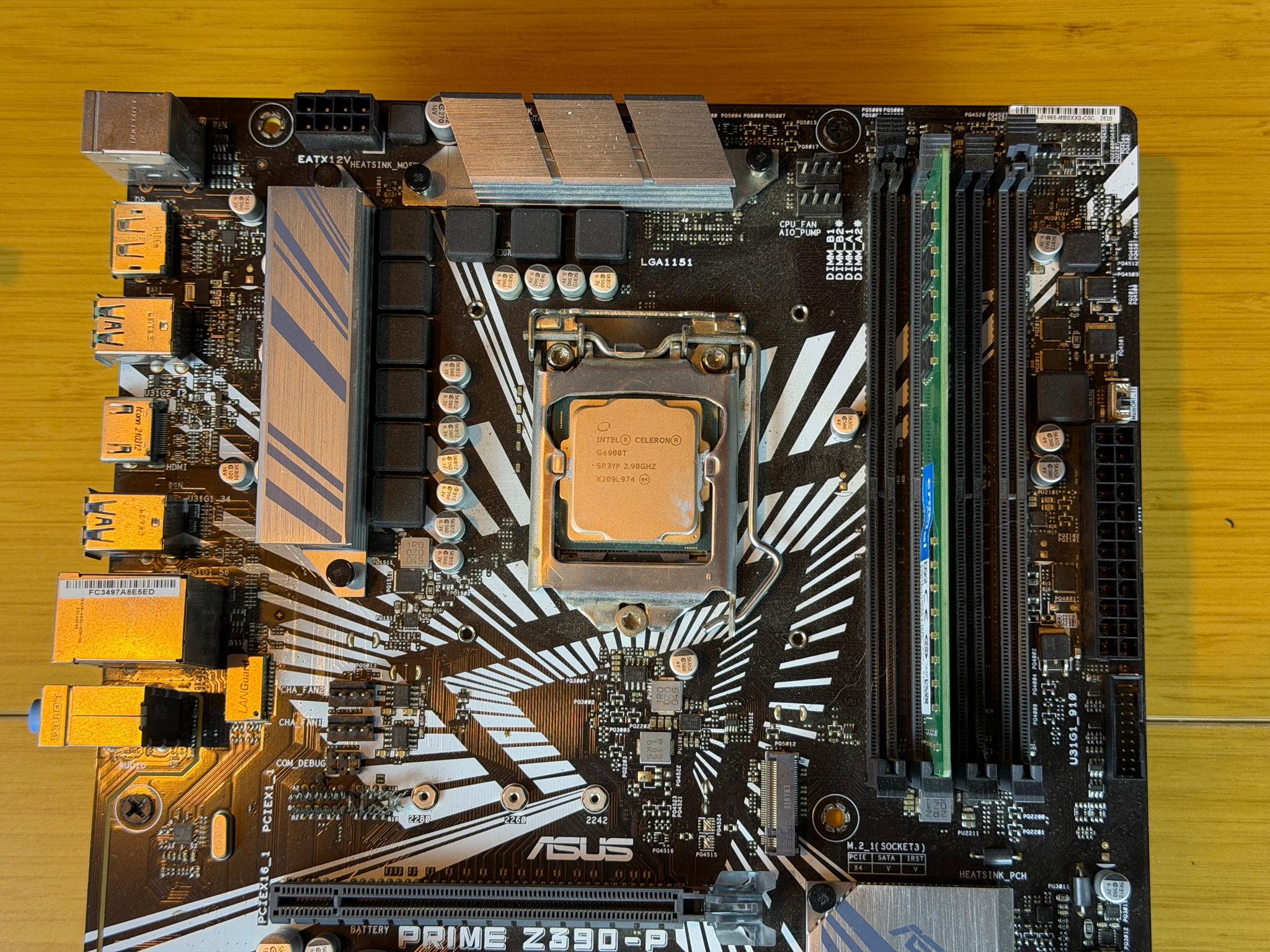 Asus PRIME z390-P G4900T+8gb Ram with CPU cooler