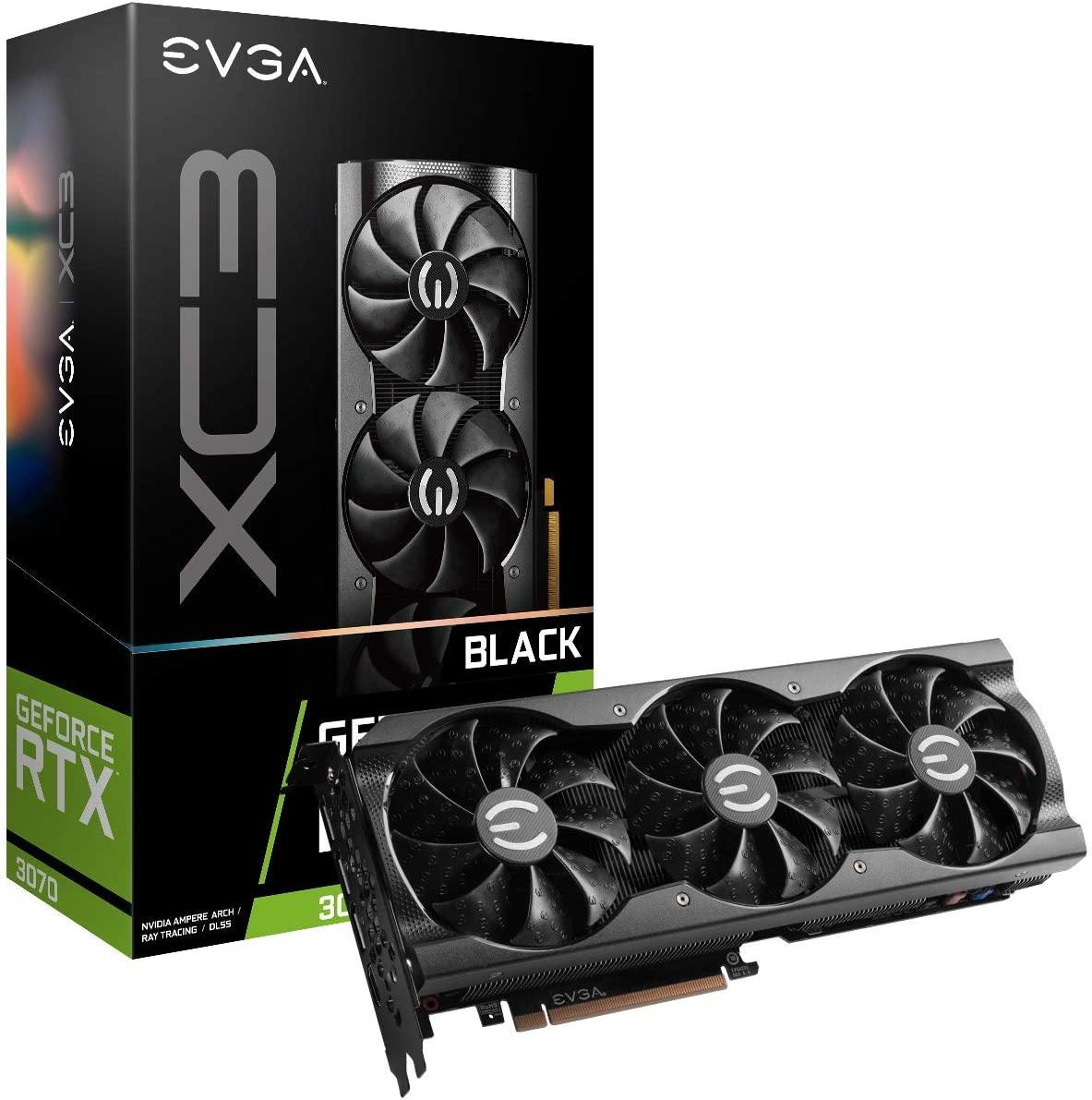 EVGA GeForce RTX 3070 XC3 BLACK GAMING, 08G-P5-3751-KR, 8GB GDDR6