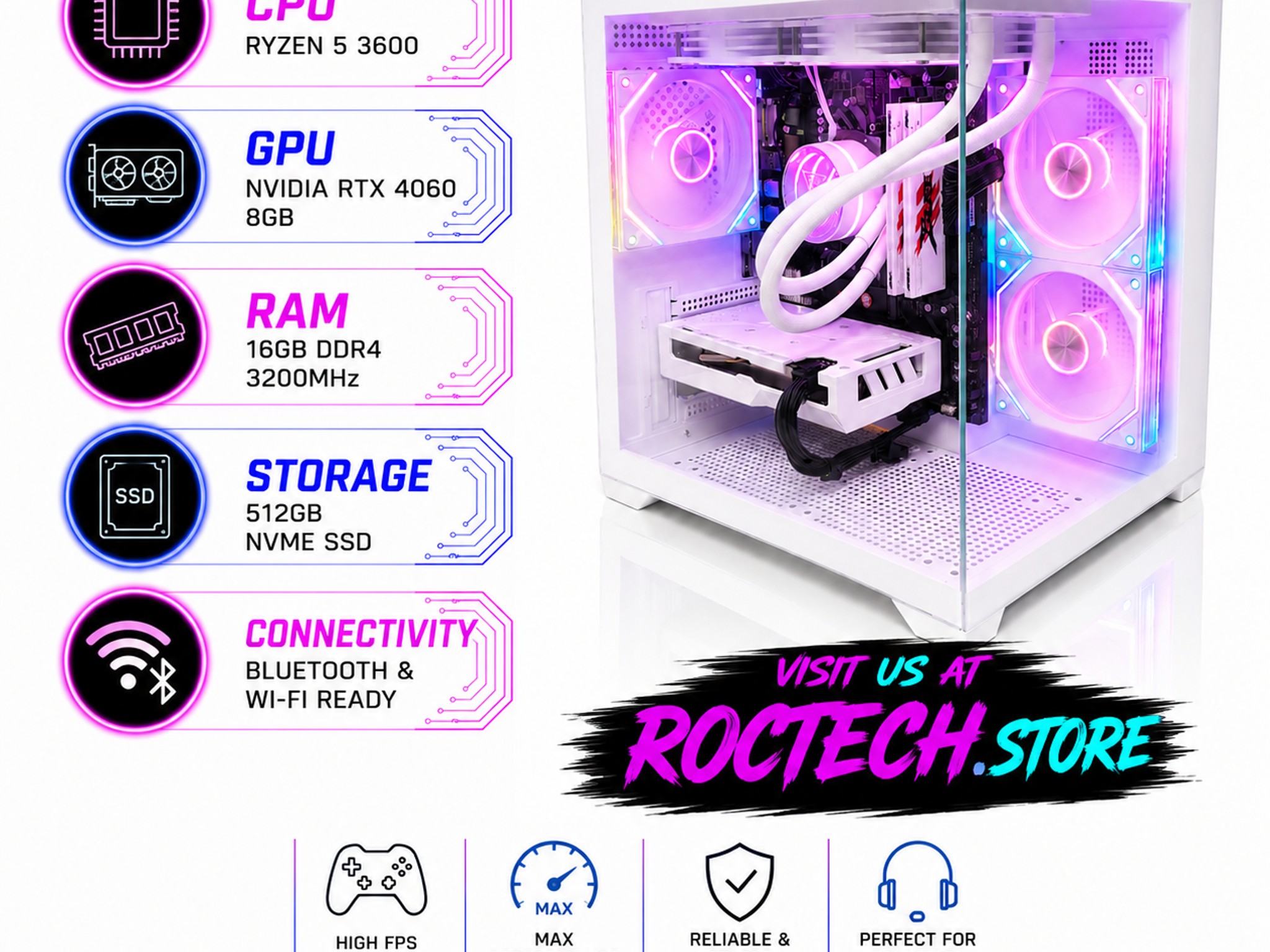 🎮🔥Budget CUBEX Gaming PC | RTX 4060 8GB | Ryzen 5 3600 | 16GB | Wi-Fi 🔥🎮