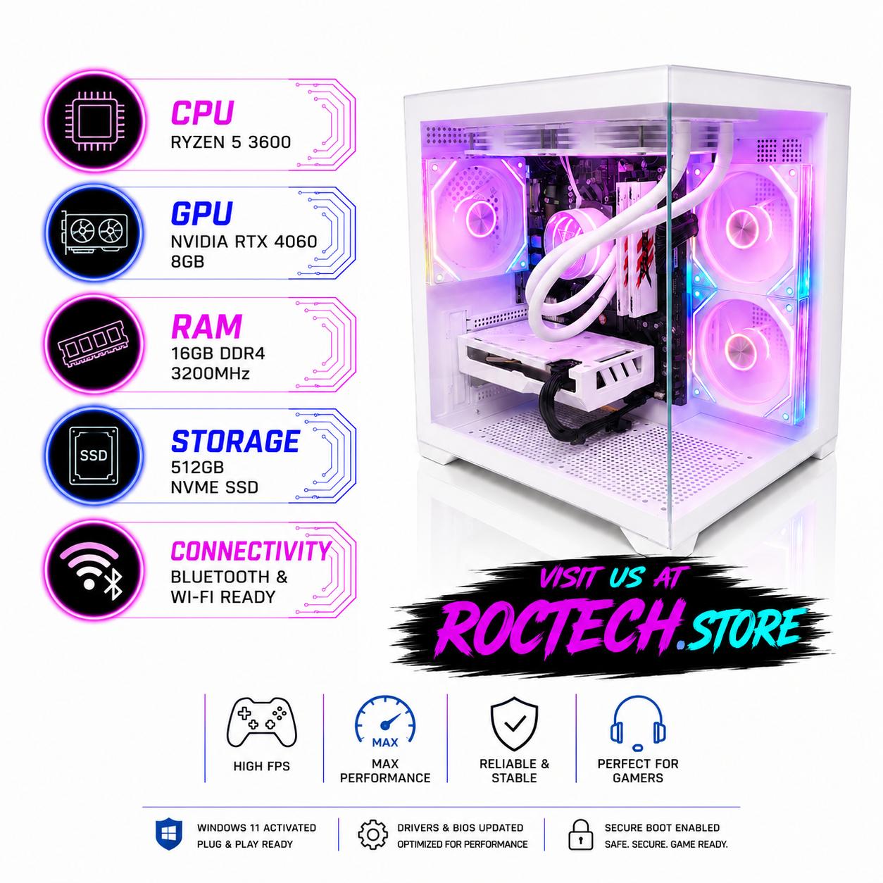 🎮🔥Budget CUBEX Gaming PC | RTX 4060 8GB | Ryzen 5 3600 | 16GB | Wi-Fi 🔥🎮