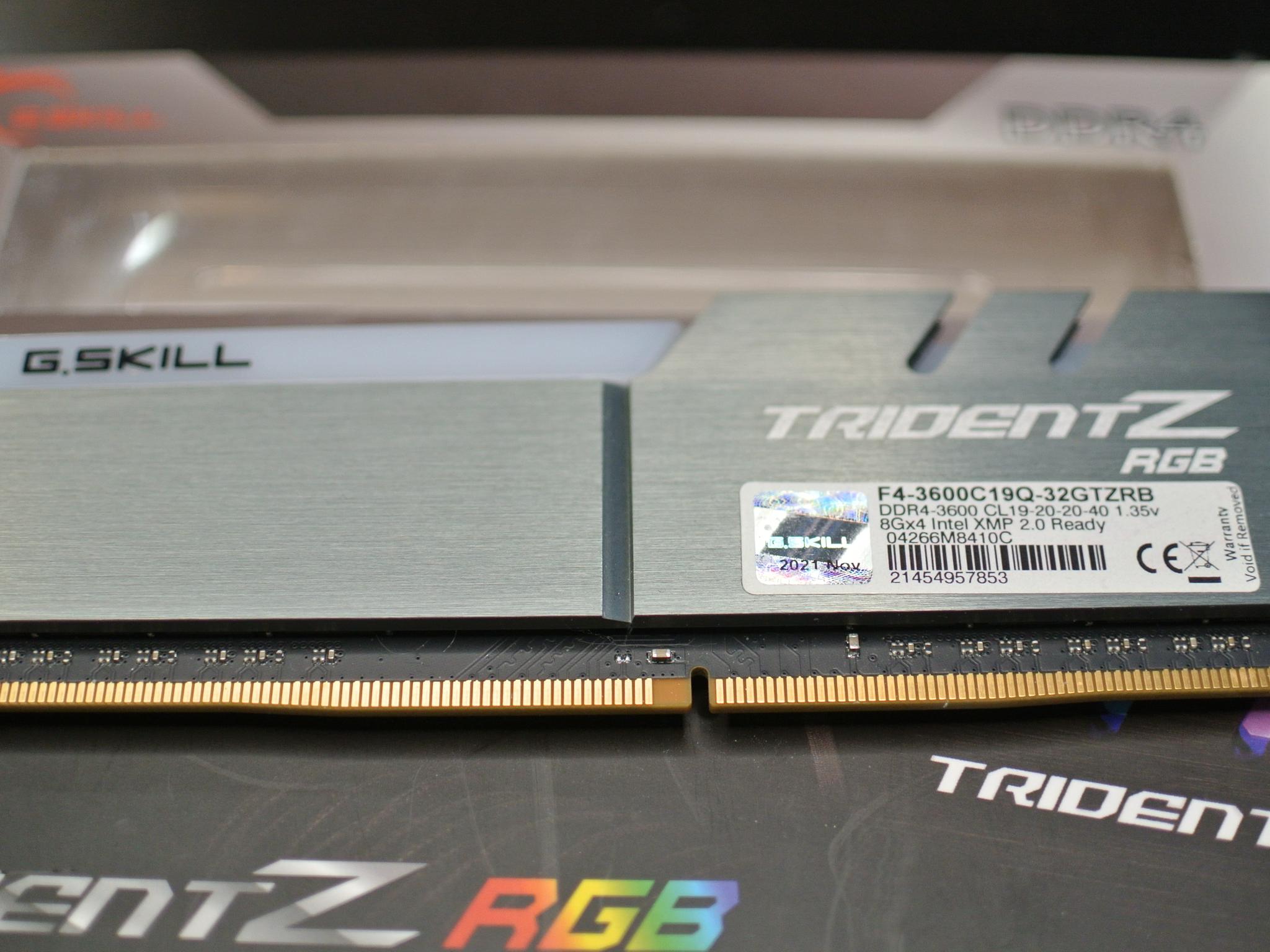 G.SKILL Trident Z 32GB (4x8GB) DDR4 3600 CL19 RAM Memory