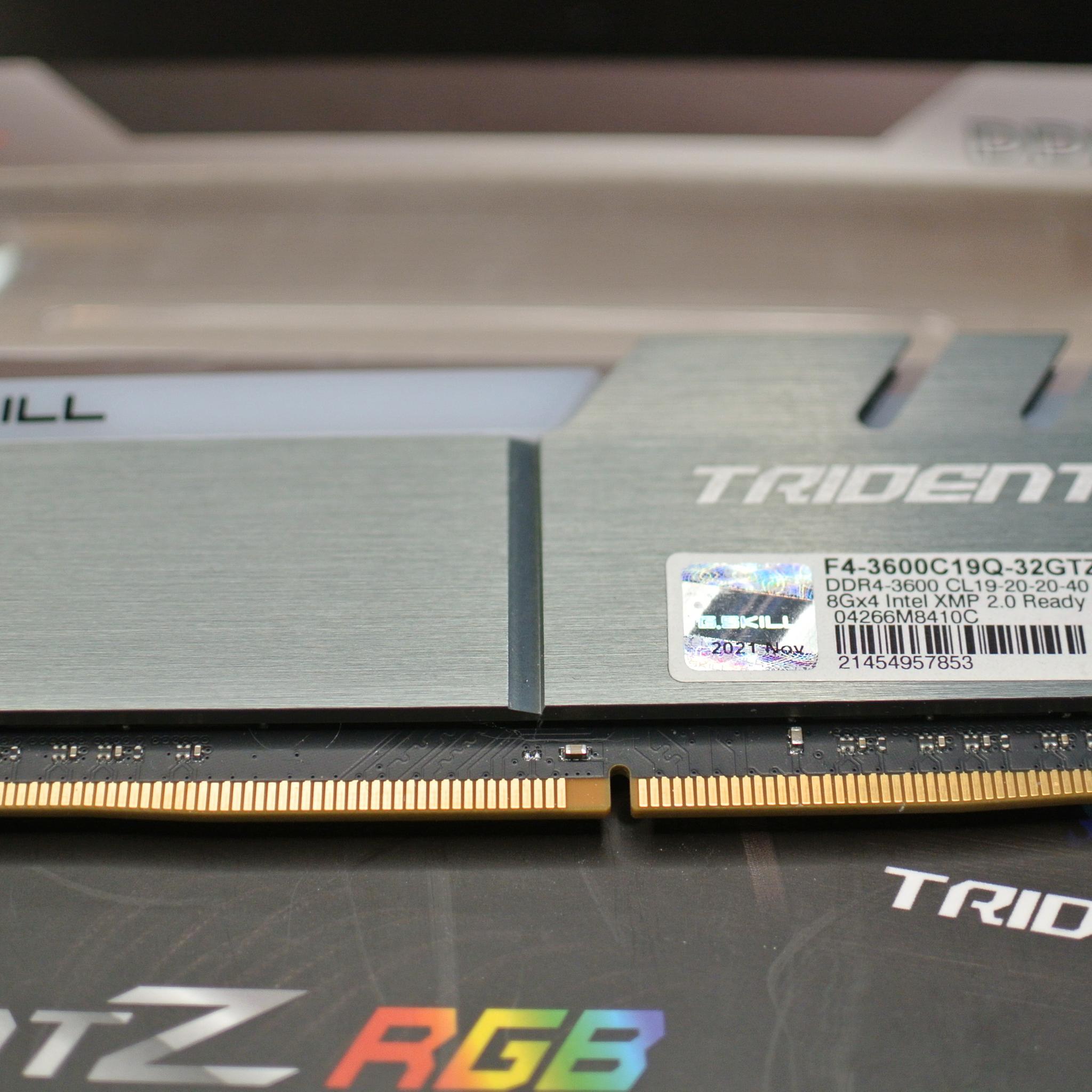 G.SKILL Trident Z 32GB (4x8GB) DDR4 3600 CL19 RAM Memory