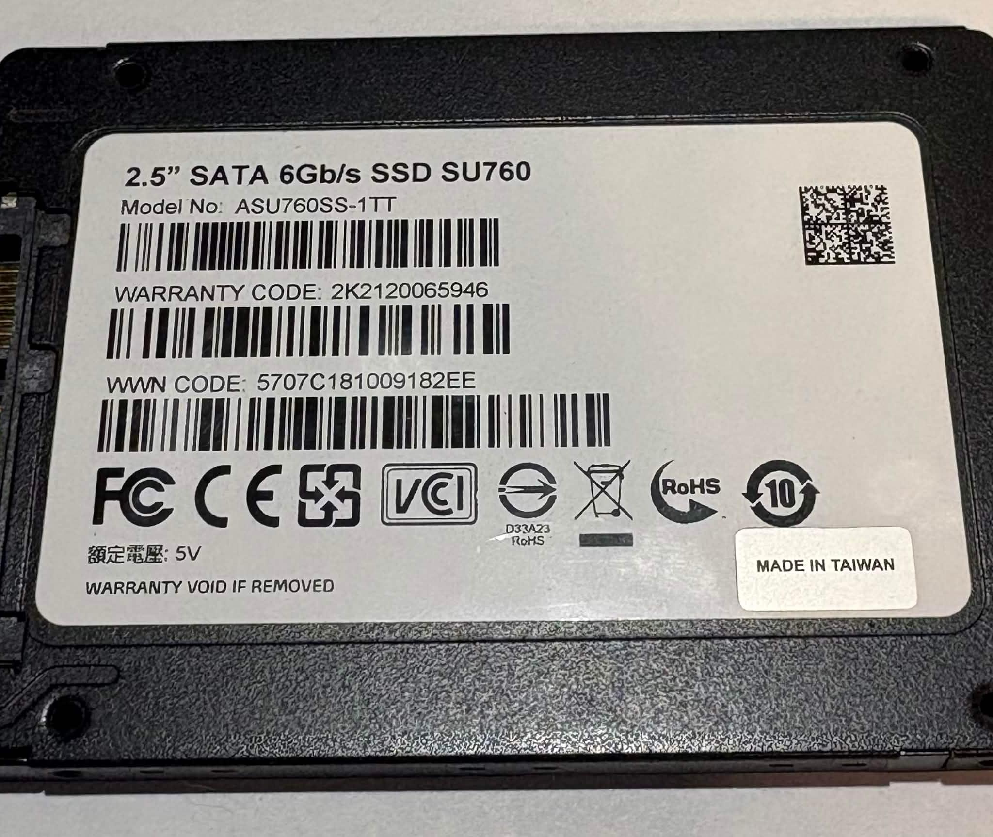 ADATA Ultimate SU760 1TB 2.5" SATA III SSD Solid State Drive – 99% Health Tested