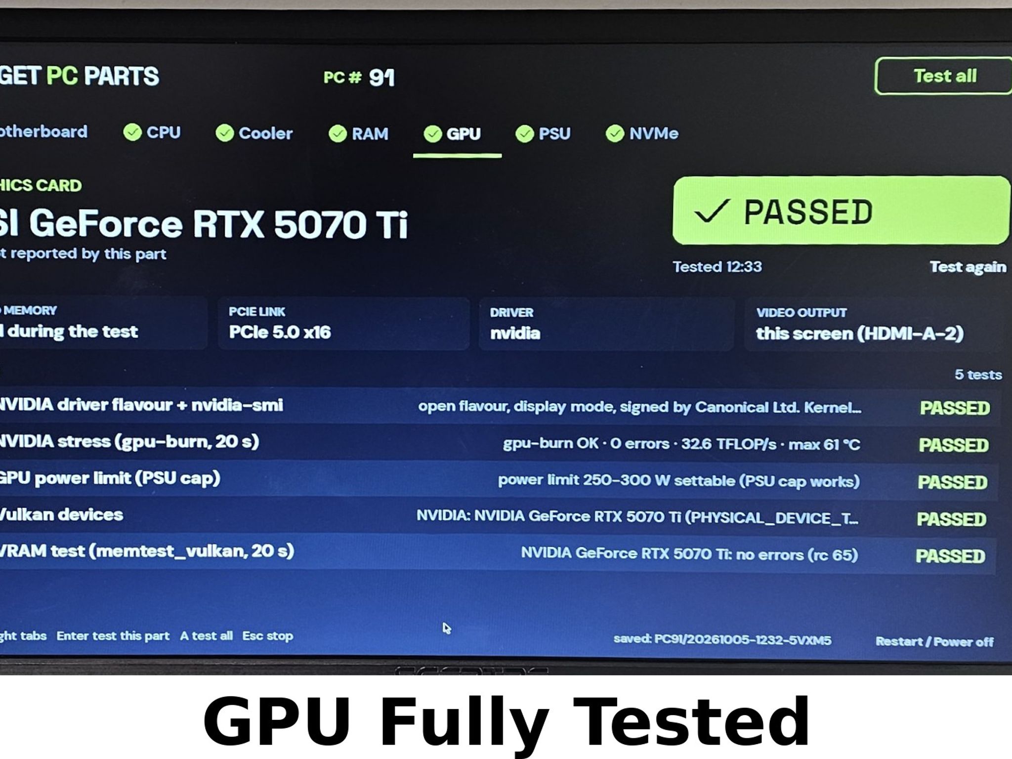 RTX 5070 Ti MSI INSPIRE 3X OC 16GB