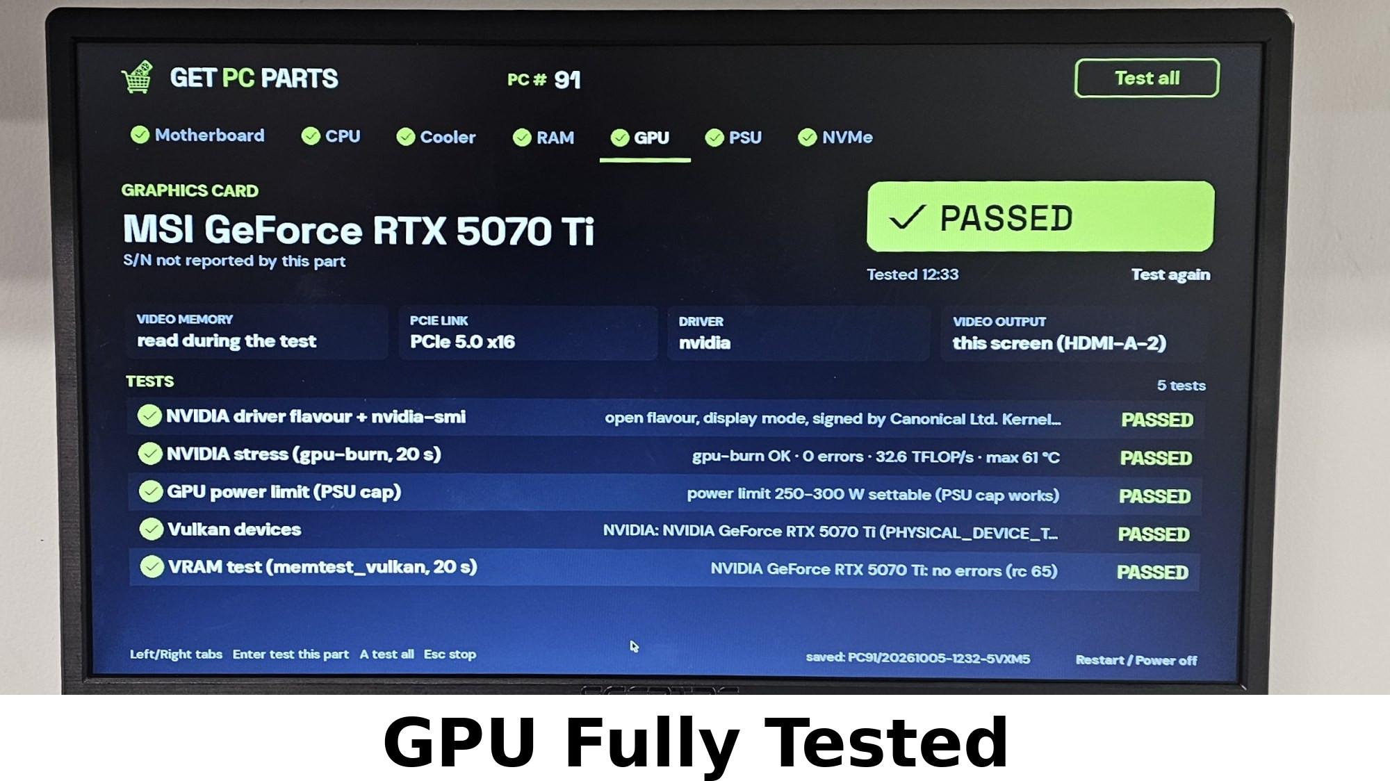 RTX 5070 Ti MSI INSPIRE 3X OC 16GB