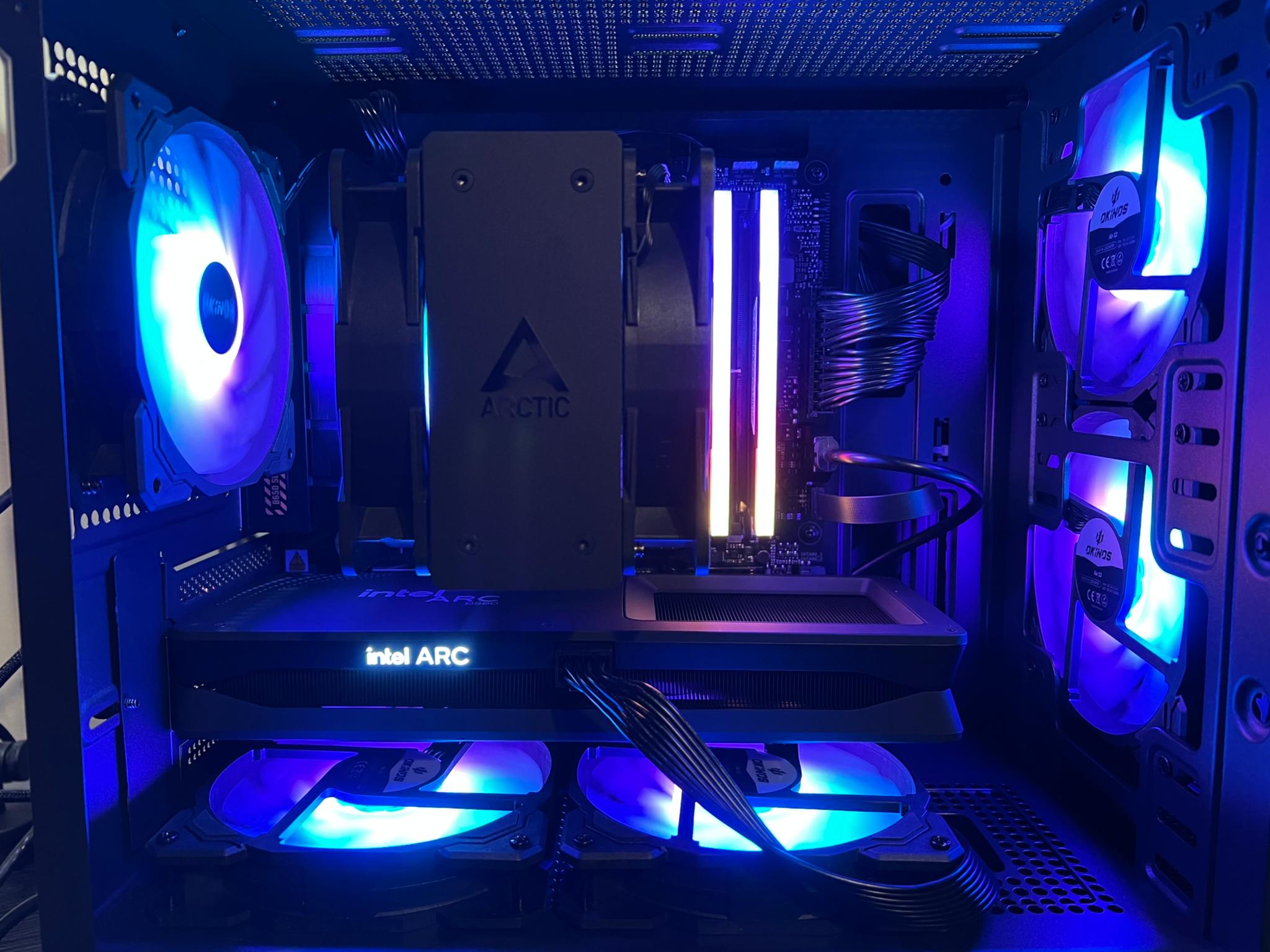 Team blue 💙 2.0 Ryzen 5 7600x 1.5 TB SSD 32GB DDR5 Intel ARC B580 ARGB fans. ALL NEW parts!