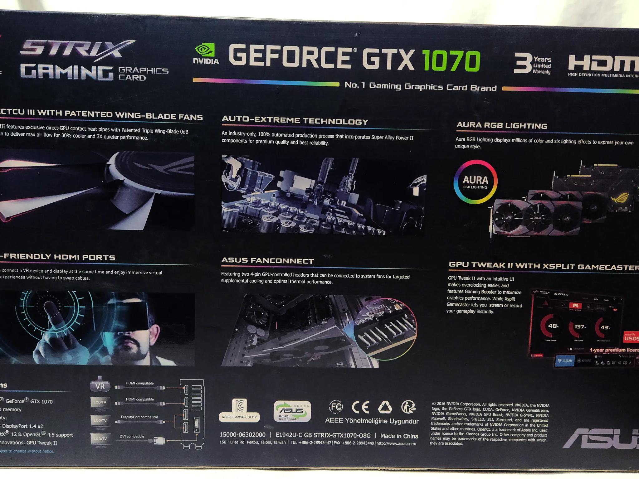 Asus Strix GTX 1070 8GB OC Edition