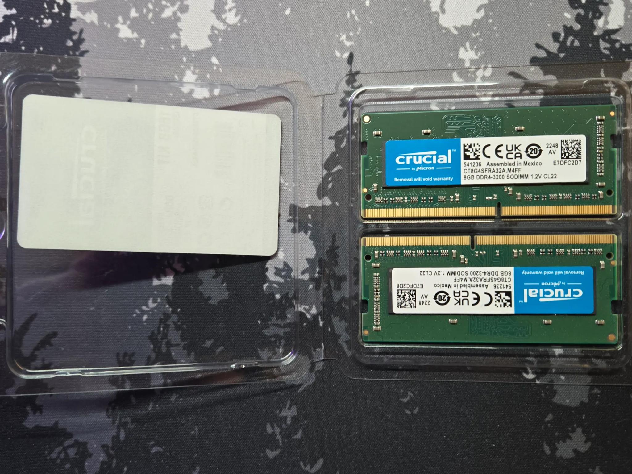 Crucial RAM Kit 16GB (2x8GB) (DDR4/3200MHz/CL22) (So-Dimm Laptop)
