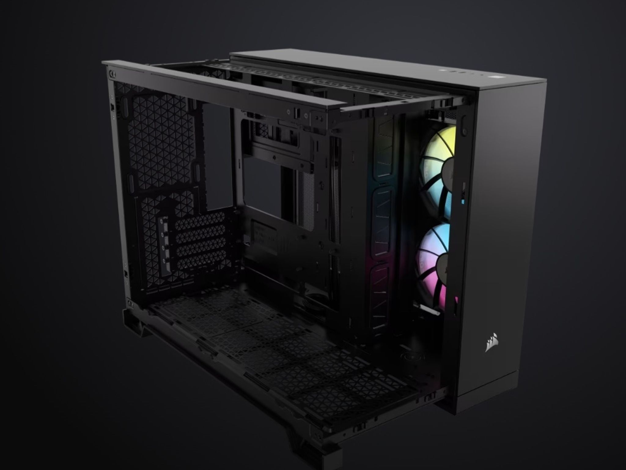 NEW Corsair iCUE LINK 2500X RGB Black Micro-ATX Dual-Chamber Case