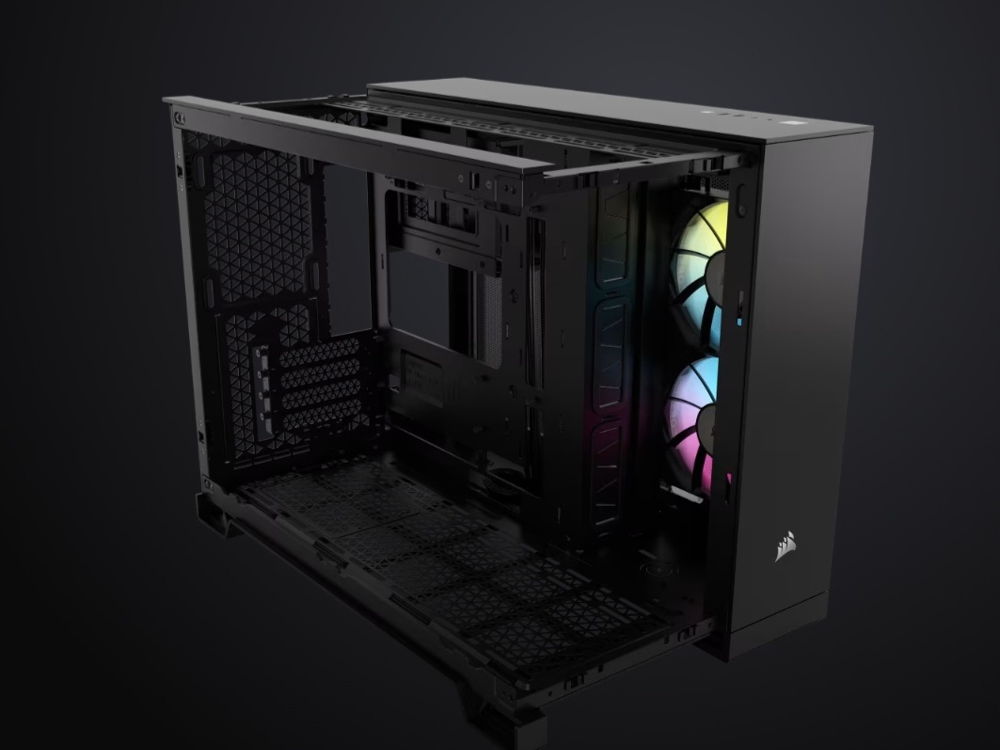 NEW Corsair iCUE LINK 2500X RGB Black Micro-ATX Dual-Chamber Case
