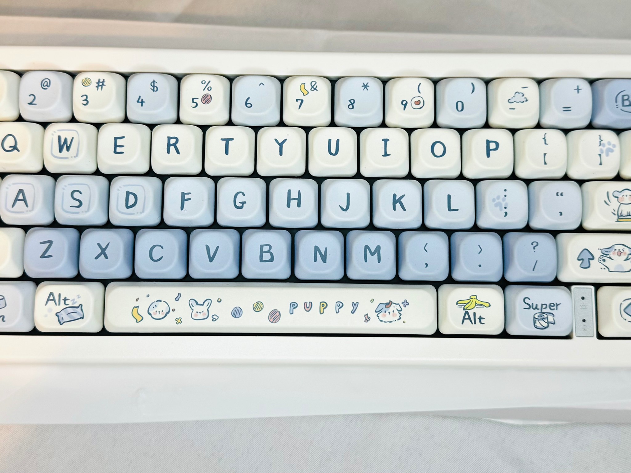 Cute Blue and white Custom Keyboard