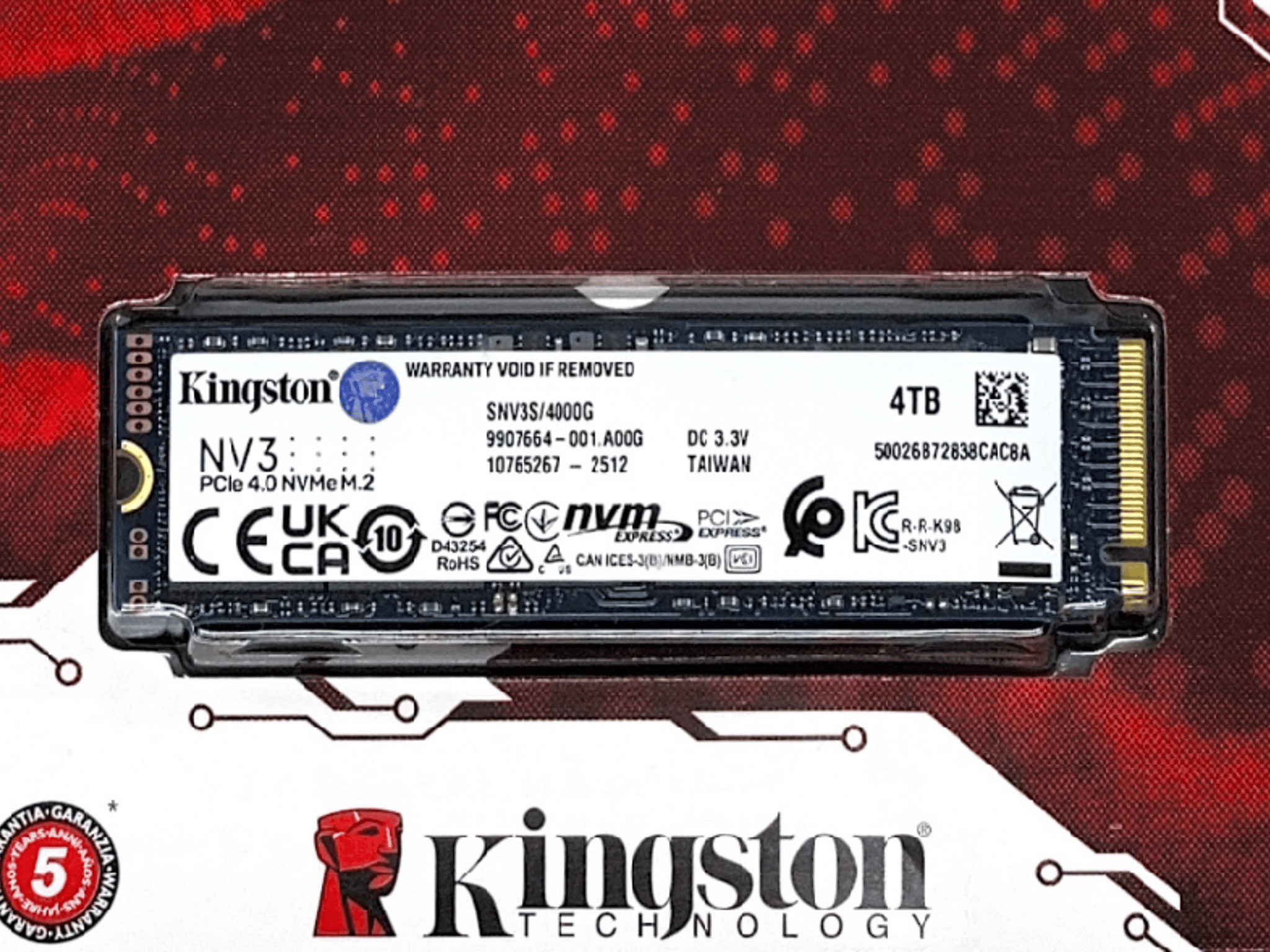 Kingston NV3 4TB - M.2-2280 - PCIe 4.0x4 - Brand New