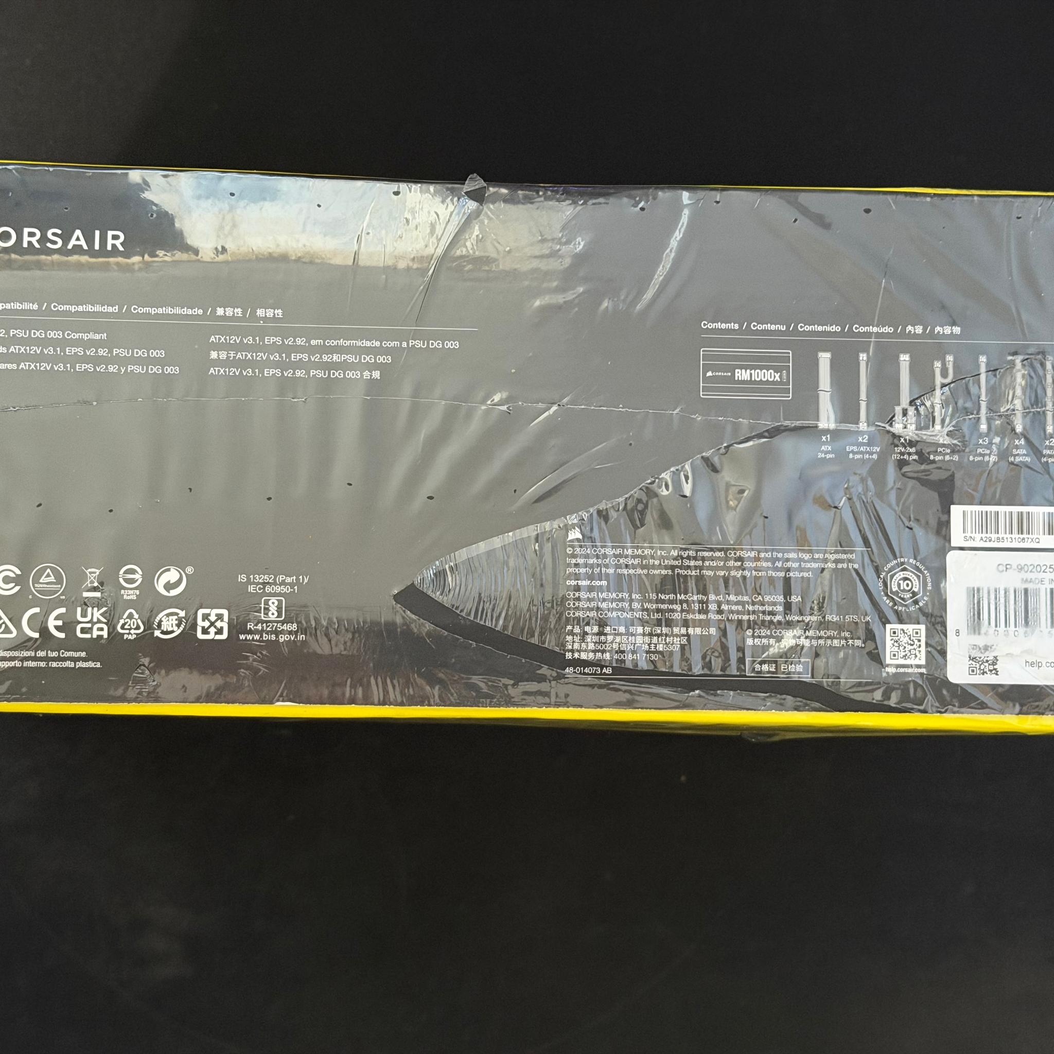 Corsair RMx Shift 1000W 80+ Gold Fully Modular ATX Power Supply – Sealed Retail Box
