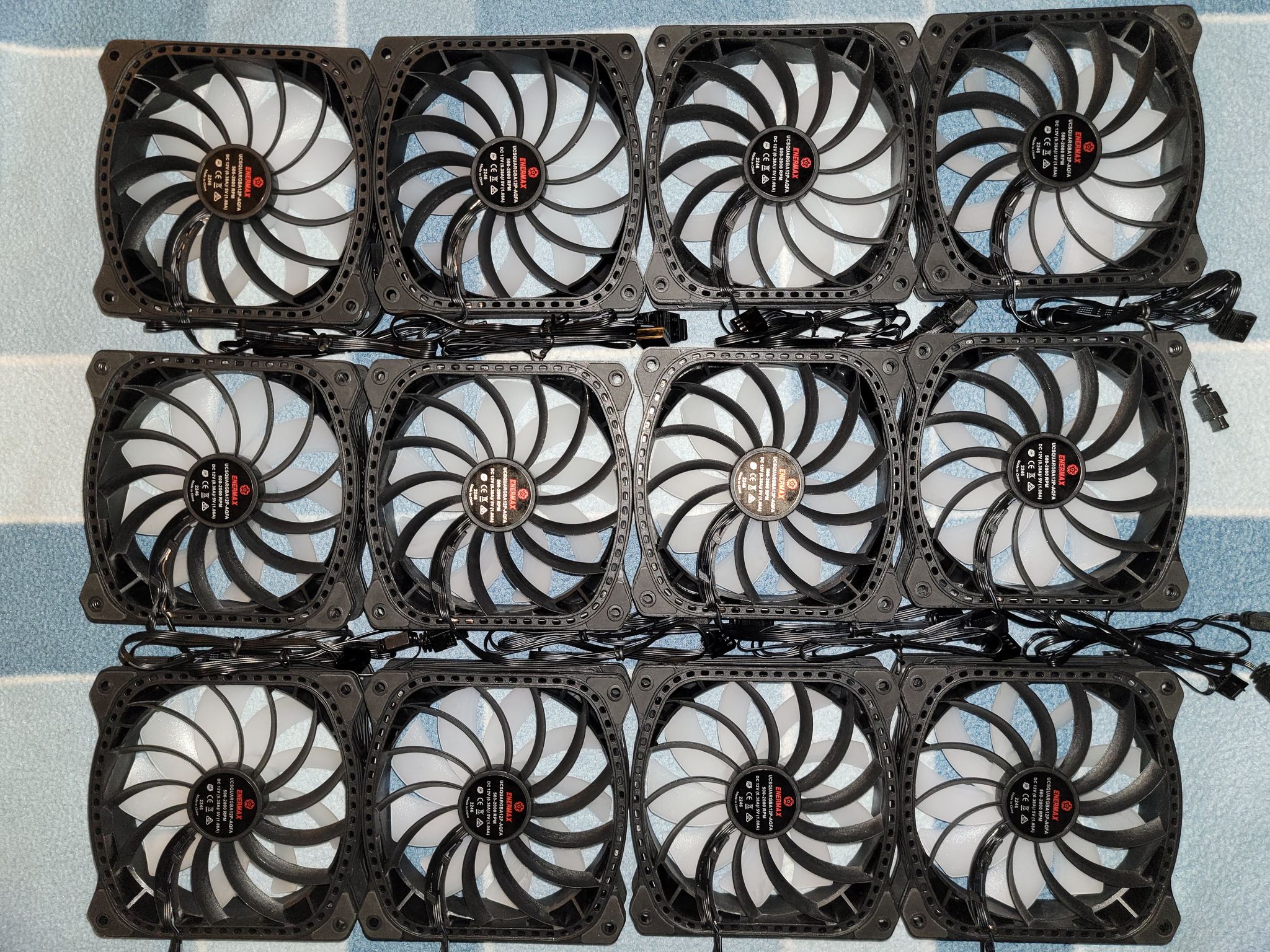 Enermax SquA RGB ADV 120mm ARGB PWM Fans – Full Working Set x12