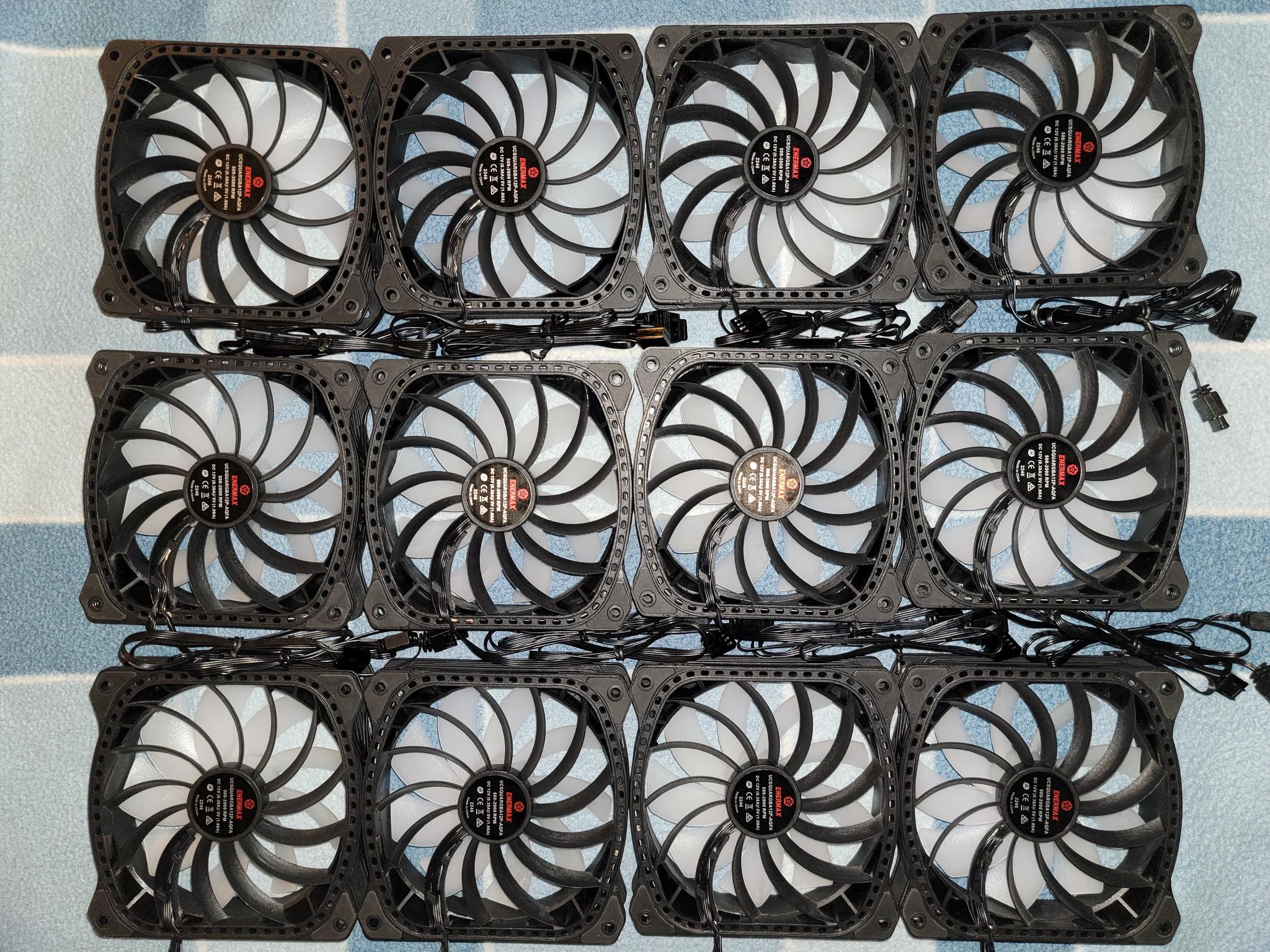 Enermax SquA RGB ADV 120mm ARGB PWM Fans – Full Working Set x12