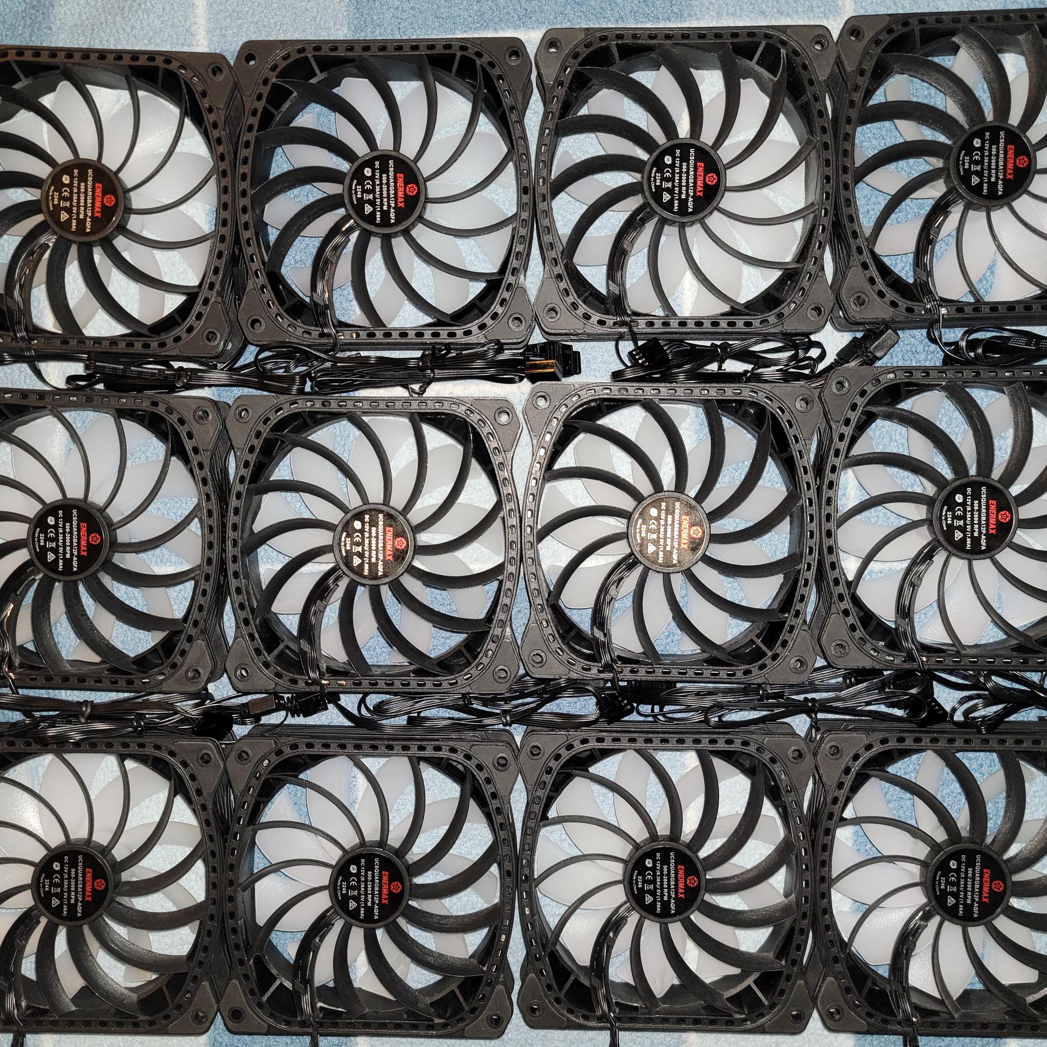 Enermax SquA RGB ADV 120mm ARGB PWM Fans – Full Working Set x12
