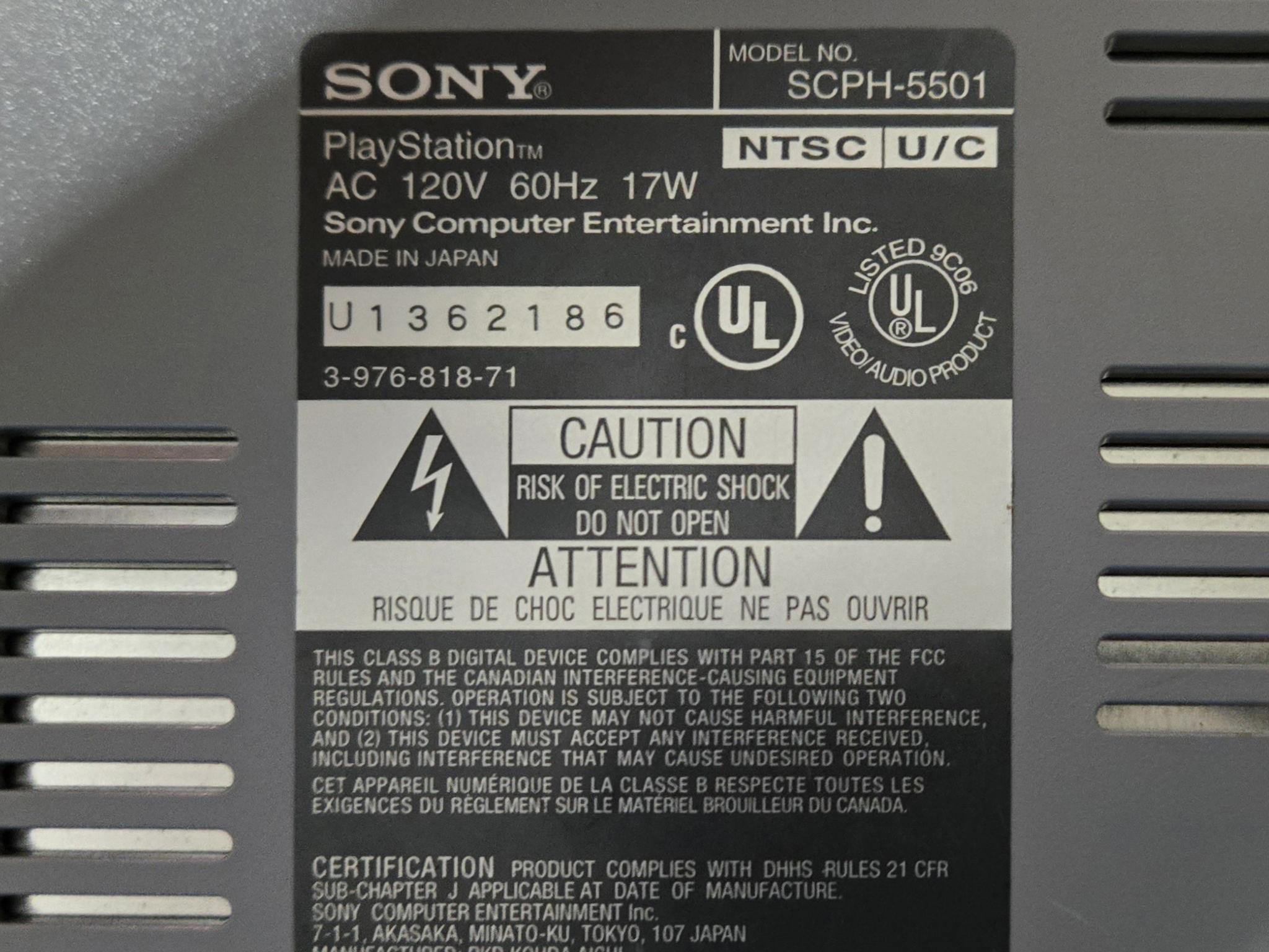 Retro Gaming! Original SONY PlayStation - SCPH 5501