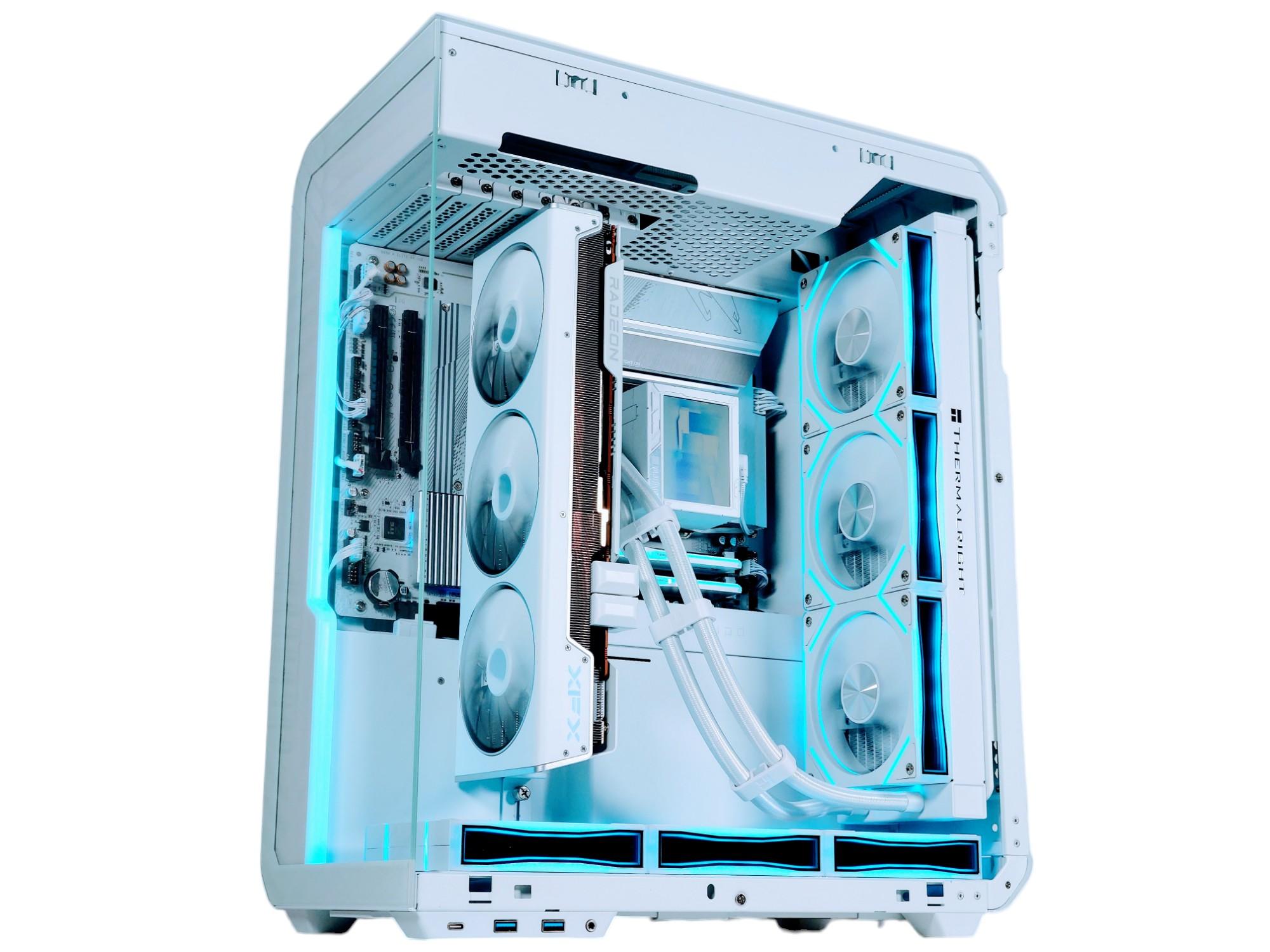 🤍🐻‍❄️Liquid Cooled Gaming PC❄️ AMD RX 7900 XT 20GB❄️AMD Ryzen 7 9800X3D❄️ 32GB DDR5 Ram❄️2TB NVME