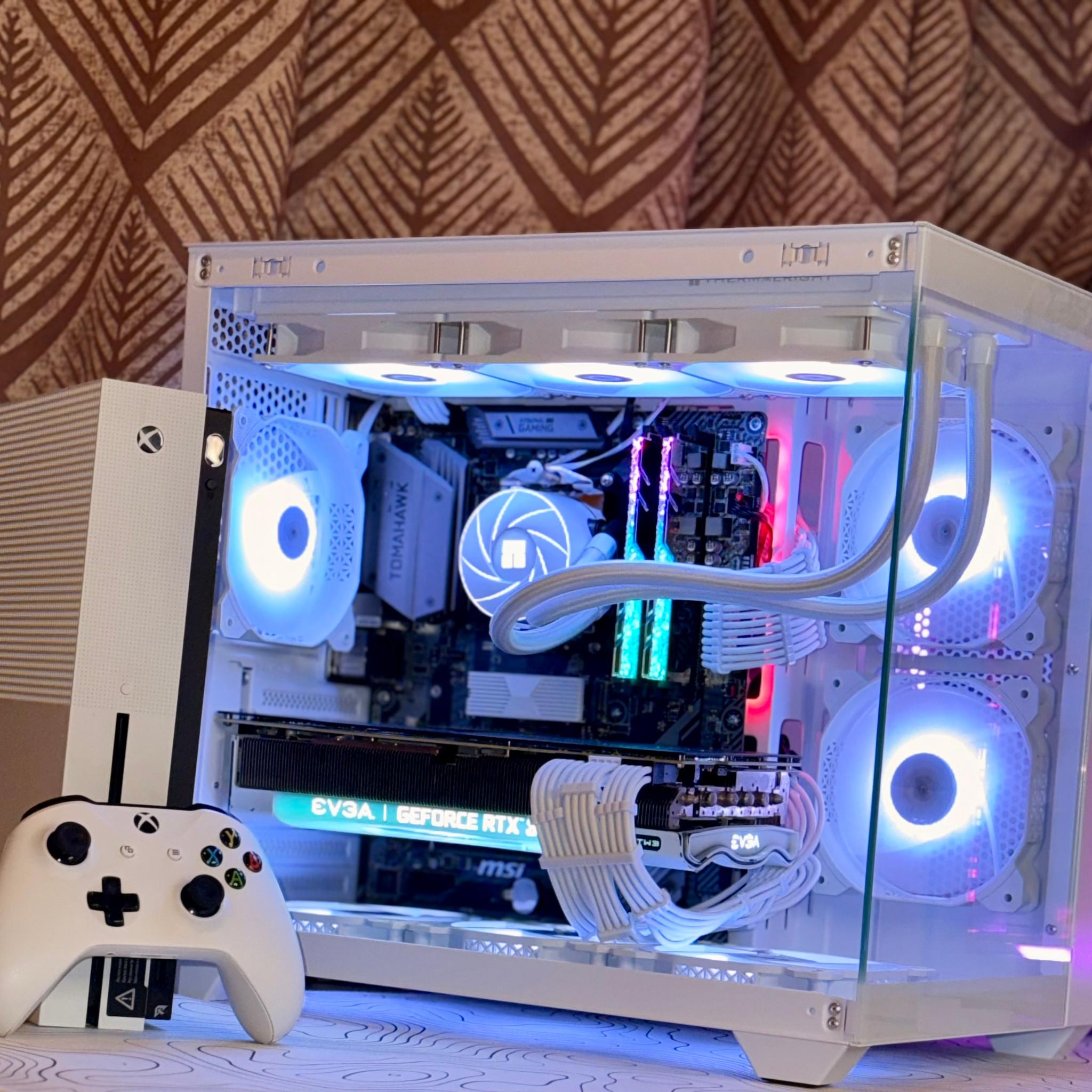 White Ranger Gaming PC | RTX 3080 FTW3 Ultr + Ryzen 7 3700X – (Free Xbox One X)
