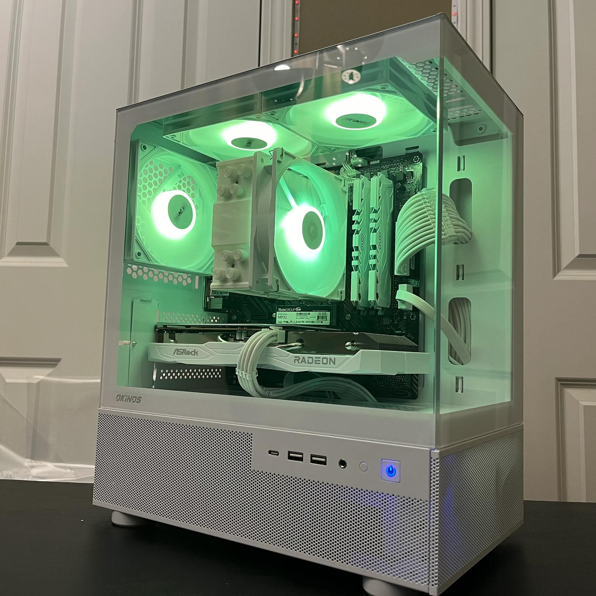 WHITE ARGB PC|RX 6600|RYZEN 5 5500|16GB RAM|500GB NVME
