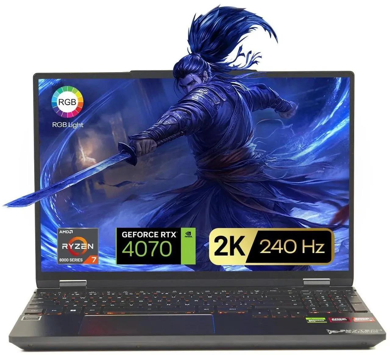 Skytech Gaming Noir Gaming Laptop AMD Ryzen 7 8845HS NVIDIA RTX 4070 16GB DDR5