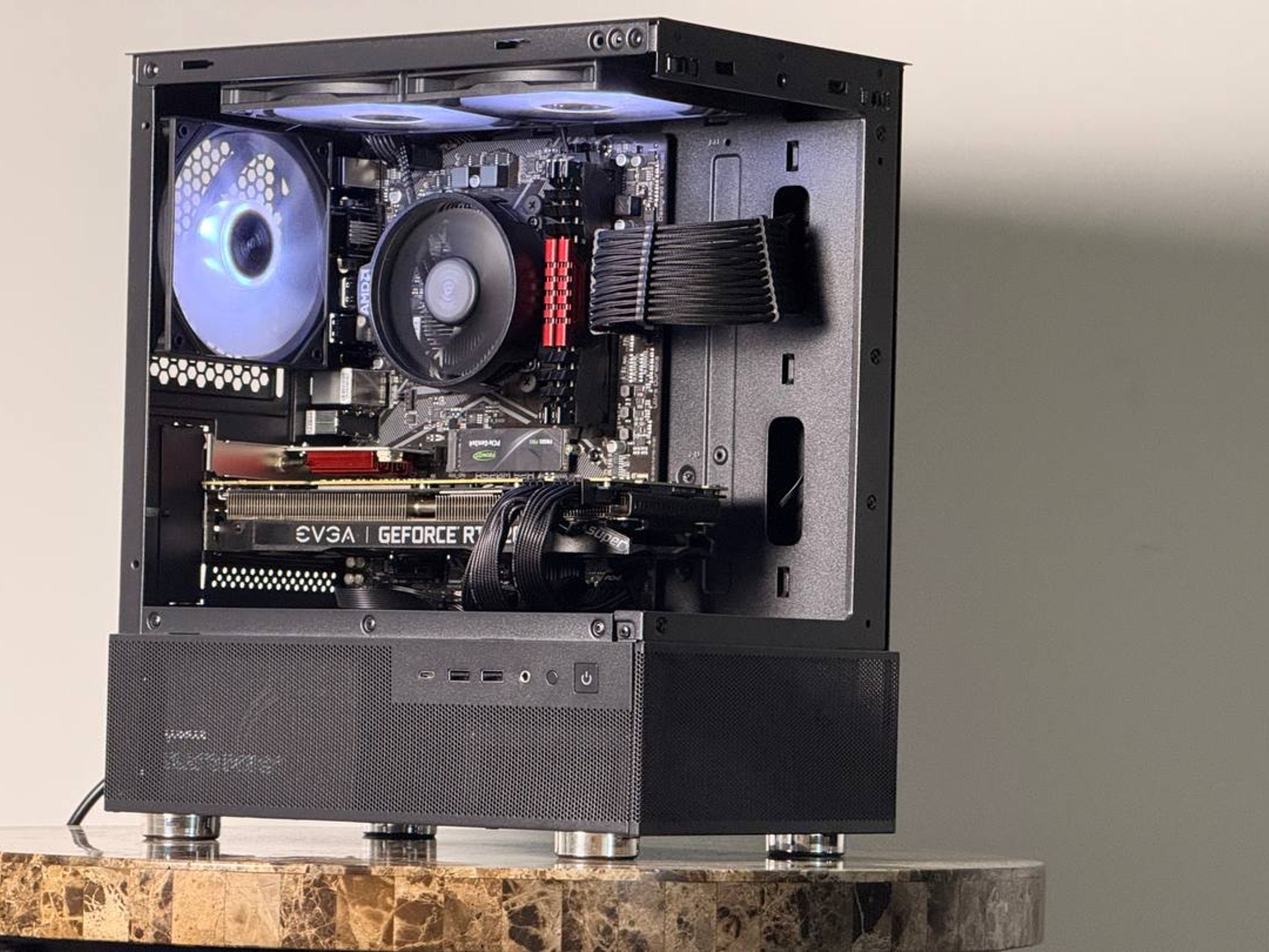 FREE SHIP 🖤🌈 Black RGB Gaming PC | RTX 2070 Super | Ryzen 5 5500 | 500 GB NVME | 16 GB DDR4 🌈🖤