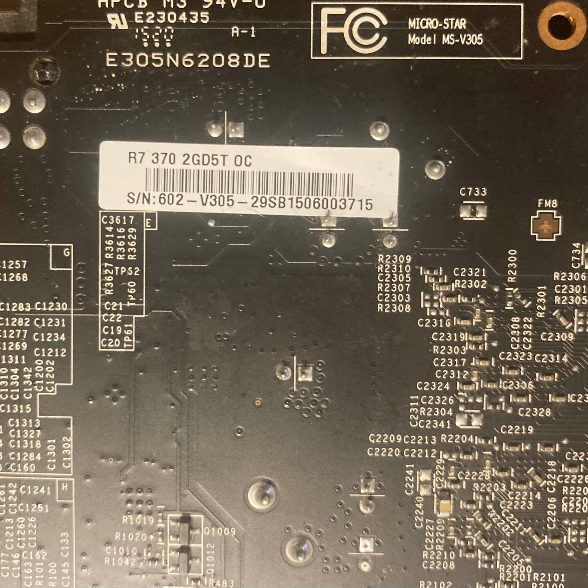 MSI R7 370 Armor 2X OC 2GB Graphics Card