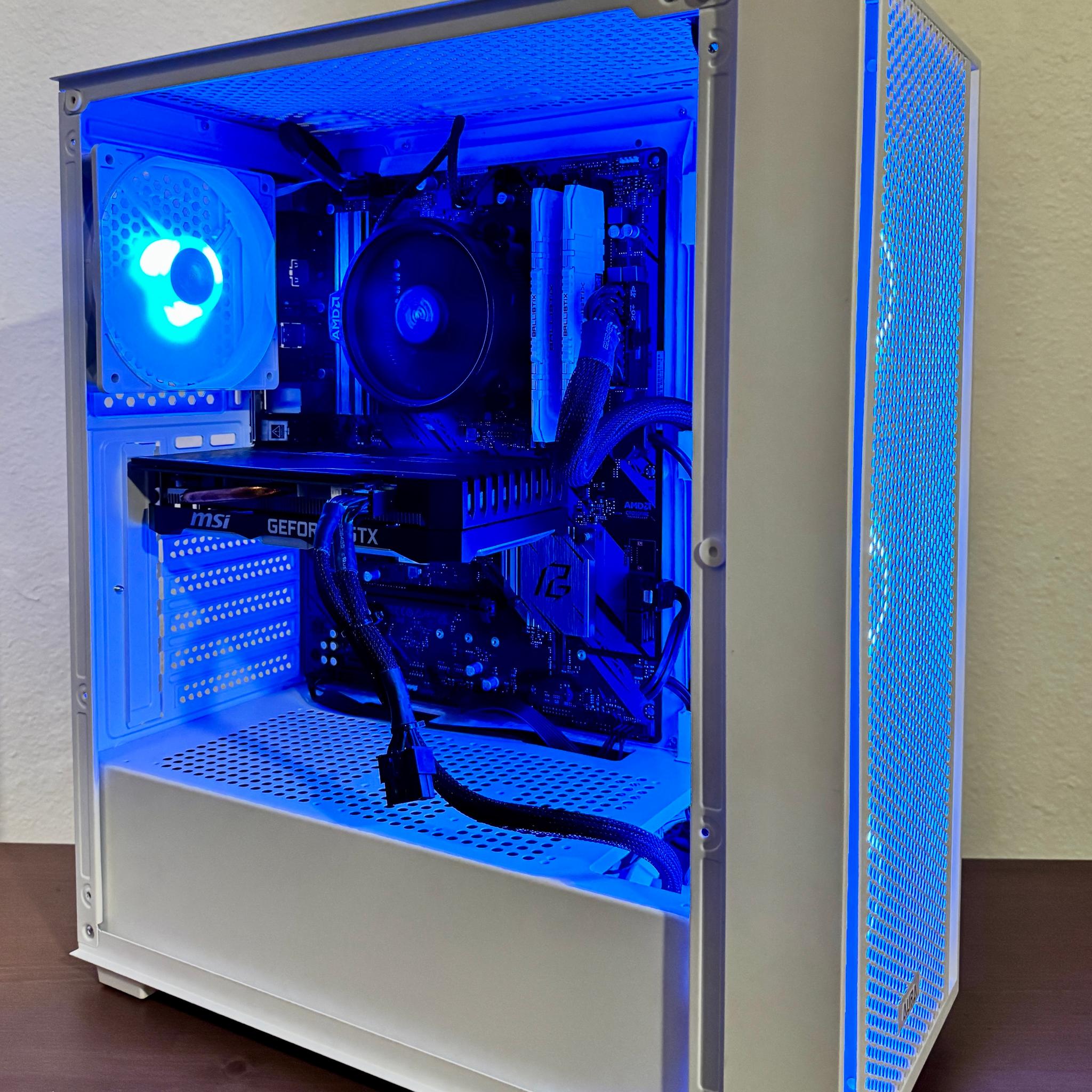 ❄️🎮 White RGB Gaming PC | Ryzen 5 5500 + GTX 1660