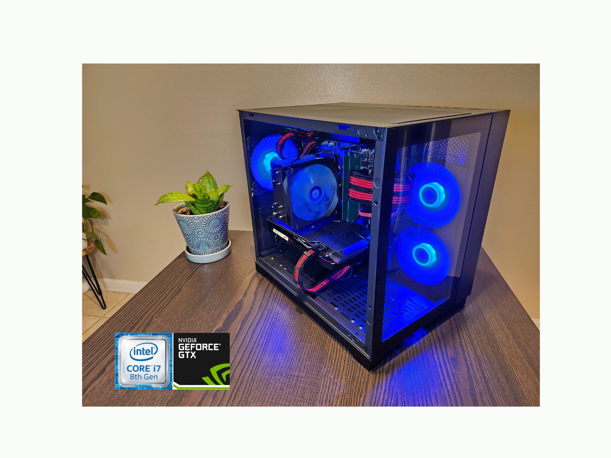 Custom Gaming PC - Intel i7-8700, GTX 1660, 16GB RAM, 500GB SSD - Black Case