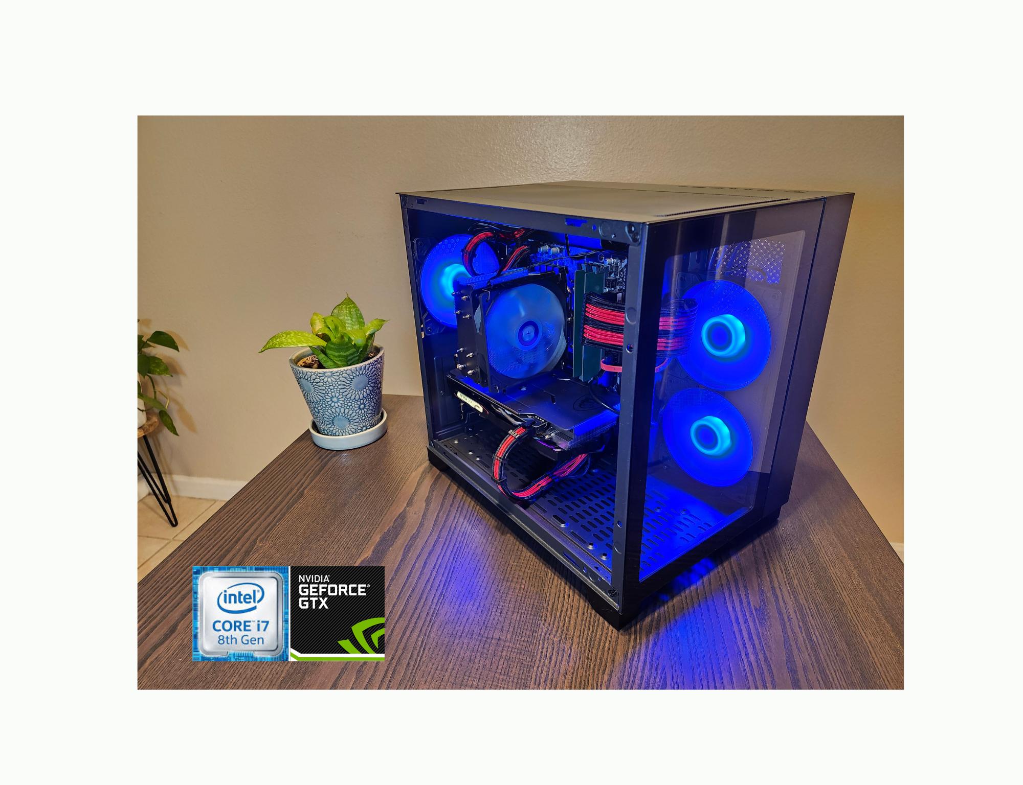 Custom Gaming PC - Intel i7-8700, GTX 1660, 16GB RAM, 500GB SSD - Black Case