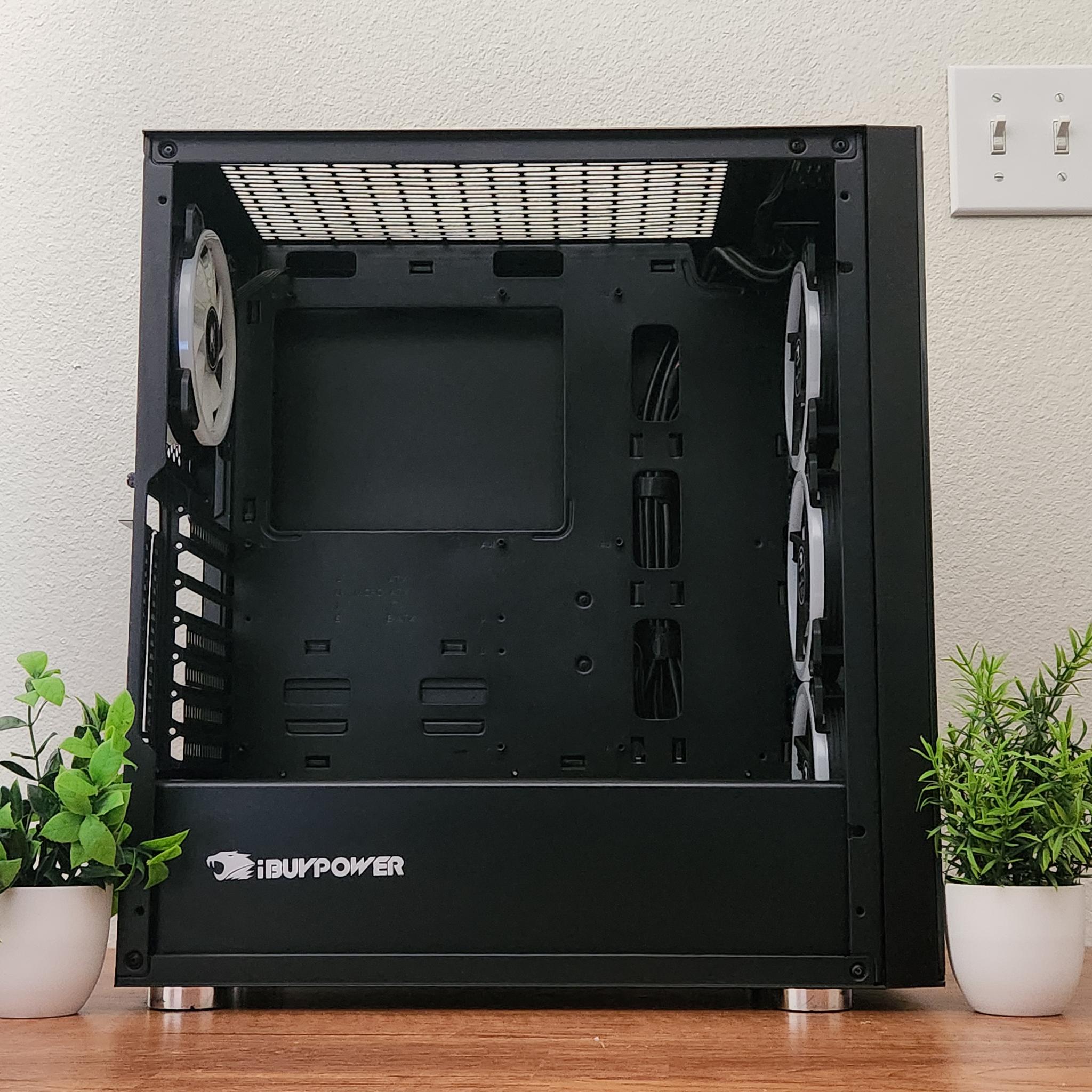 iBuyPower PC Case | 4x Fans Preinstalled | ATX | Mid-Tower | Screws Included