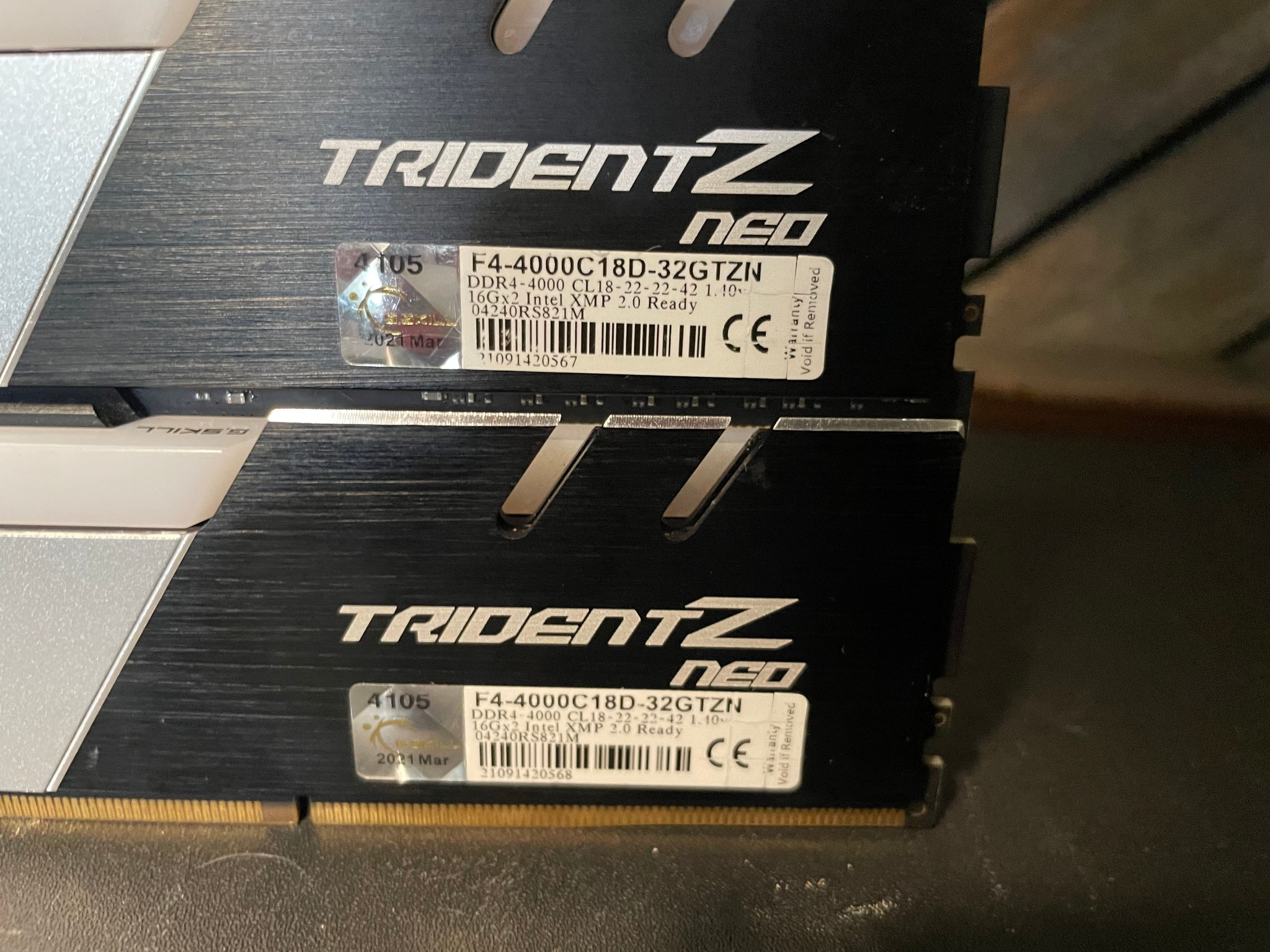 G.Skill Trident Z Neo - 16GBx2 - DDR4-4000 - RGB - CL18-22-23-42