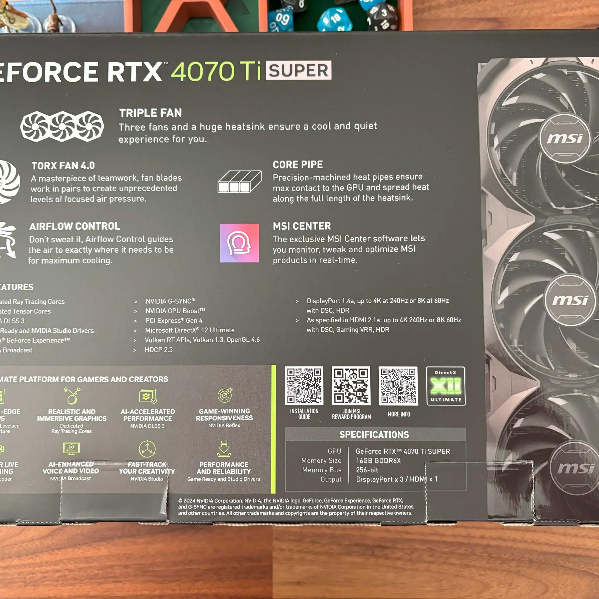 MSI Shadow 3X Geforce RTX 4070TI Super