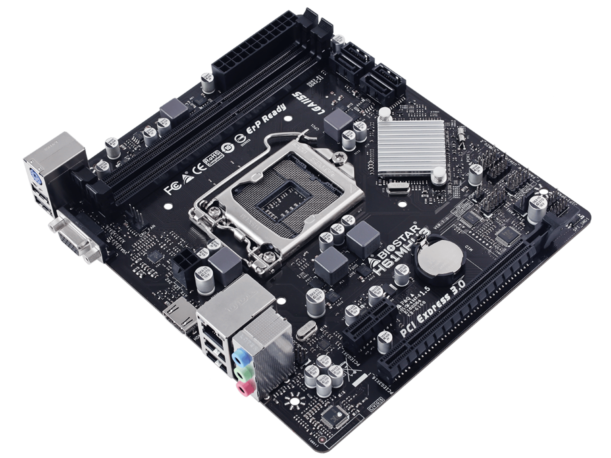 Biostar H61MHV3 Intel H61 LGA 1155 MicroATX Desktop Motherboard