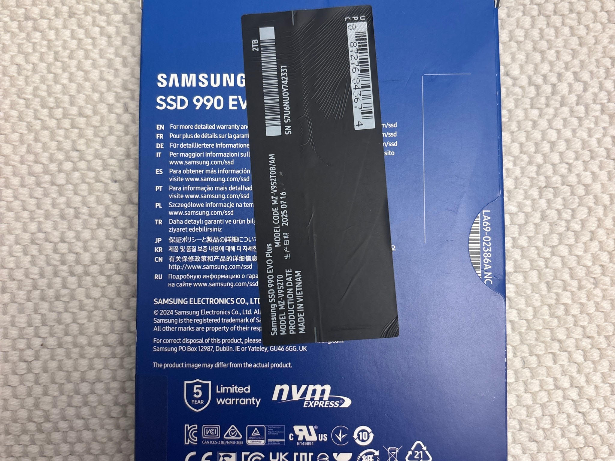 Samsung 990 EVO Plus 2TB NVMe M.2 SSD – Like New