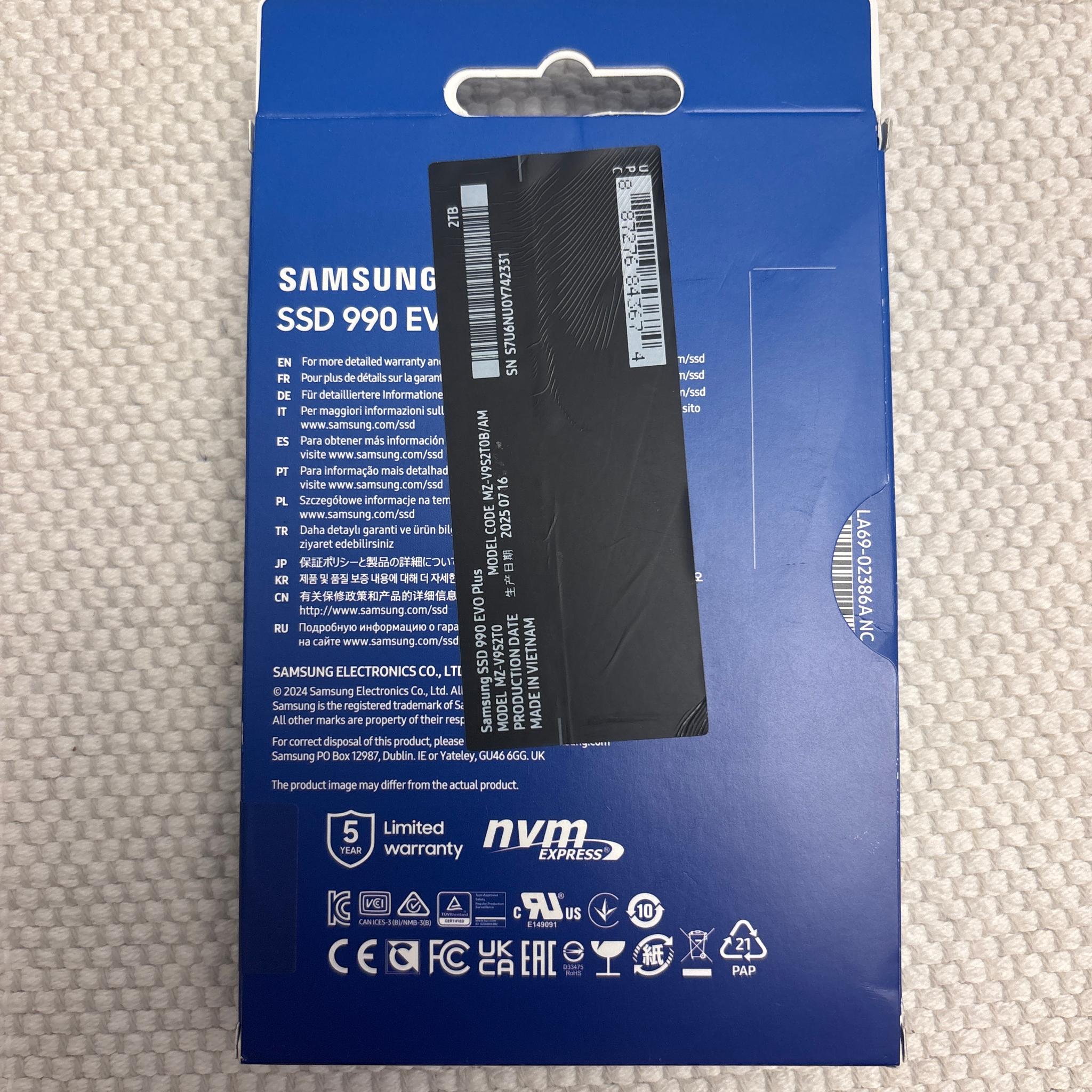 Samsung 990 EVO Plus 2TB NVMe M.2 SSD – Like New