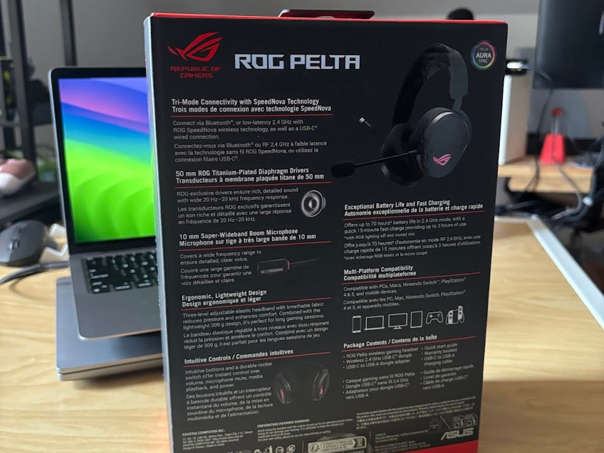 Sealed, Never Opened | ASUS ROG Pelta Wireless Gaming Headset with Detachable Mic