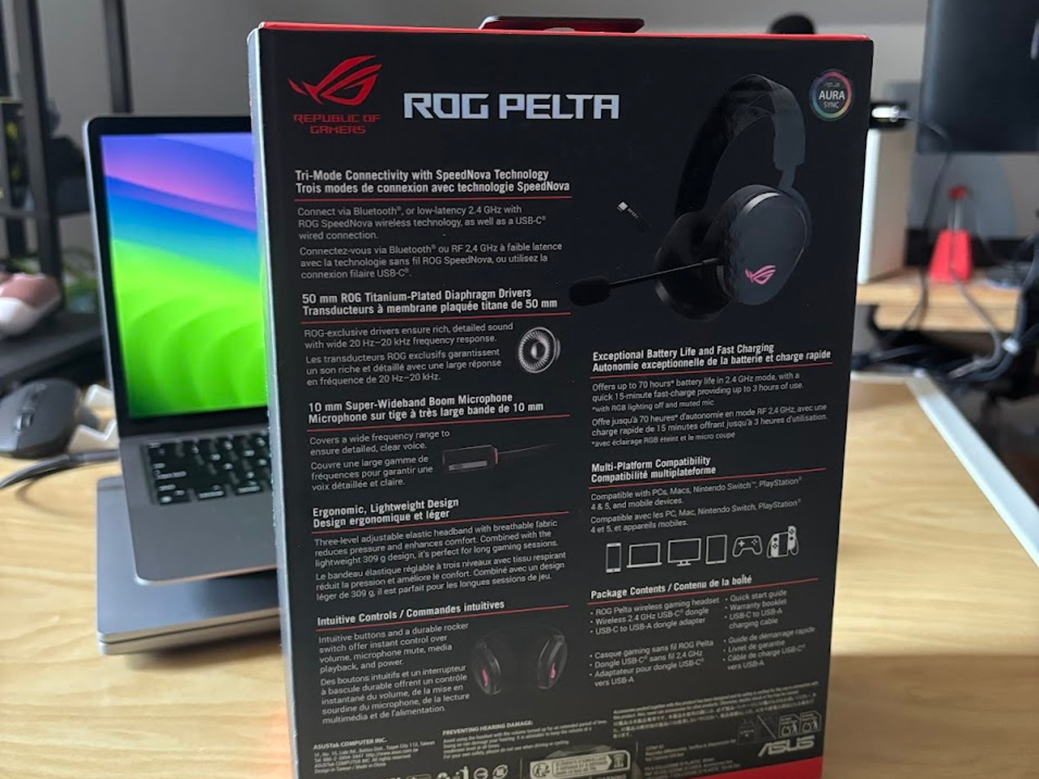 Sealed, Never Opened | ASUS ROG Pelta Wireless Gaming Headset with Detachable Mic