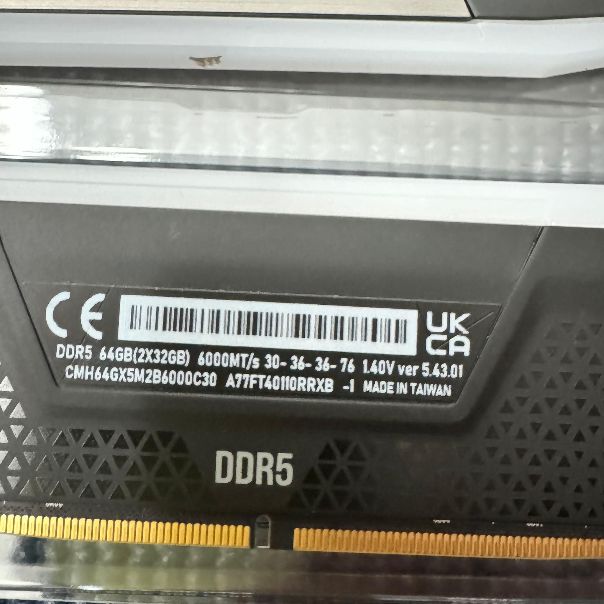 CORSAIR VENGEANCE RGB DDR5 RAM 64GB (2x32GB) 6000MHz CL30 Intel XMP iCUE Compatible Computer Memory