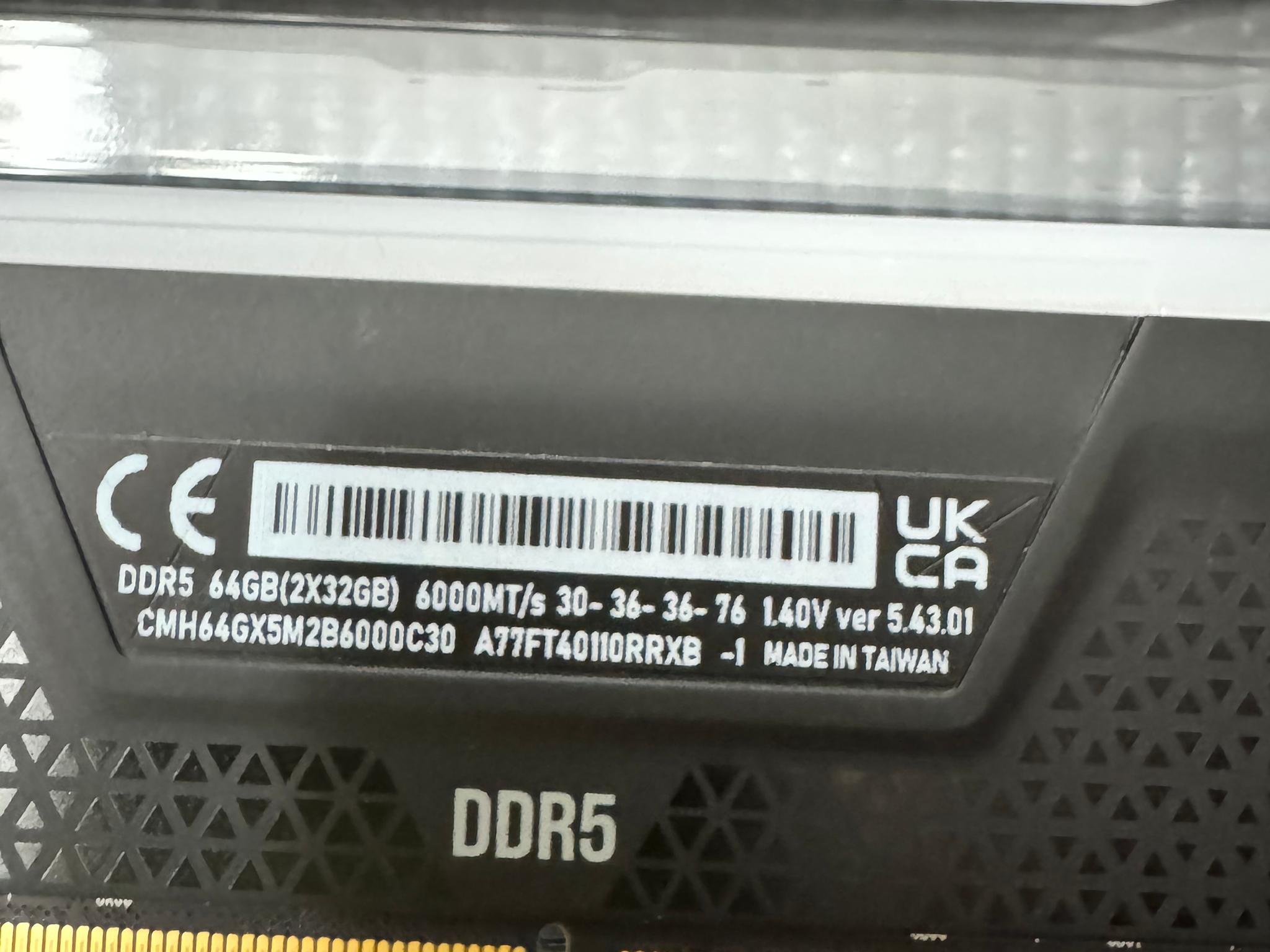 CORSAIR VENGEANCE RGB DDR5 RAM 64GB (2x32GB) 6000MHz CL30 Intel XMP iCUE Compatible Computer Memory