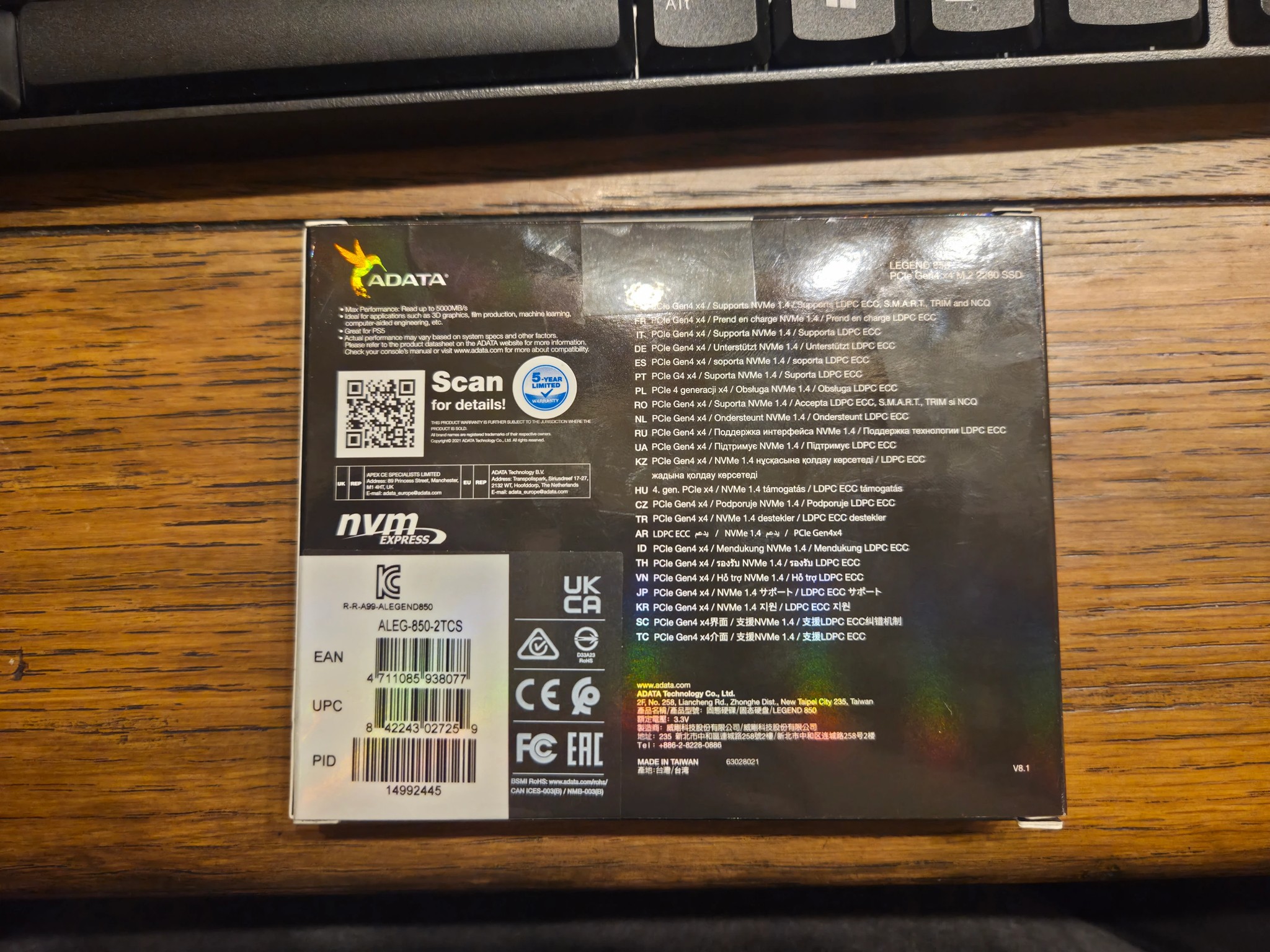 ADATA LEGEND 850 2TB NVME SSD (Up to 5000MB/s)