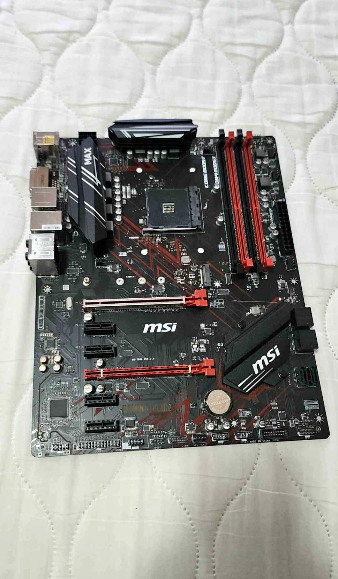 MSI B450 GAMING PLUS MAX AMD DDR4 MOTHERBOARD NO I/O SHIELD