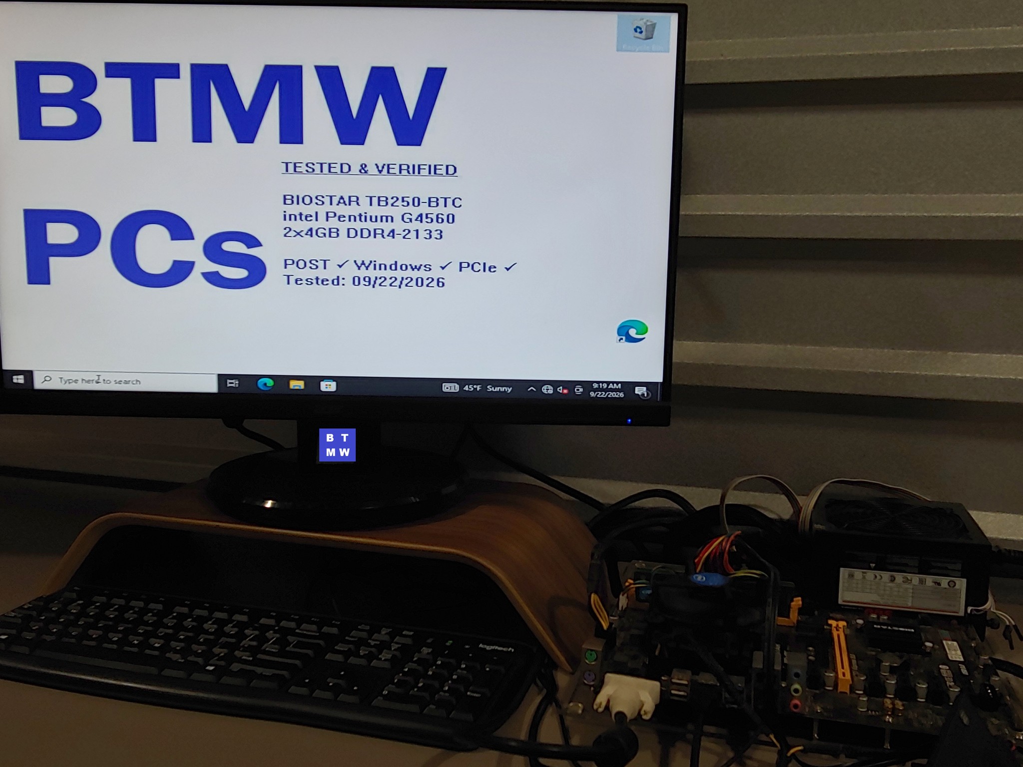BIOSTAR TB250-BTC + Pentium G4560 + 8GB DDR4 – Tested Working – Box