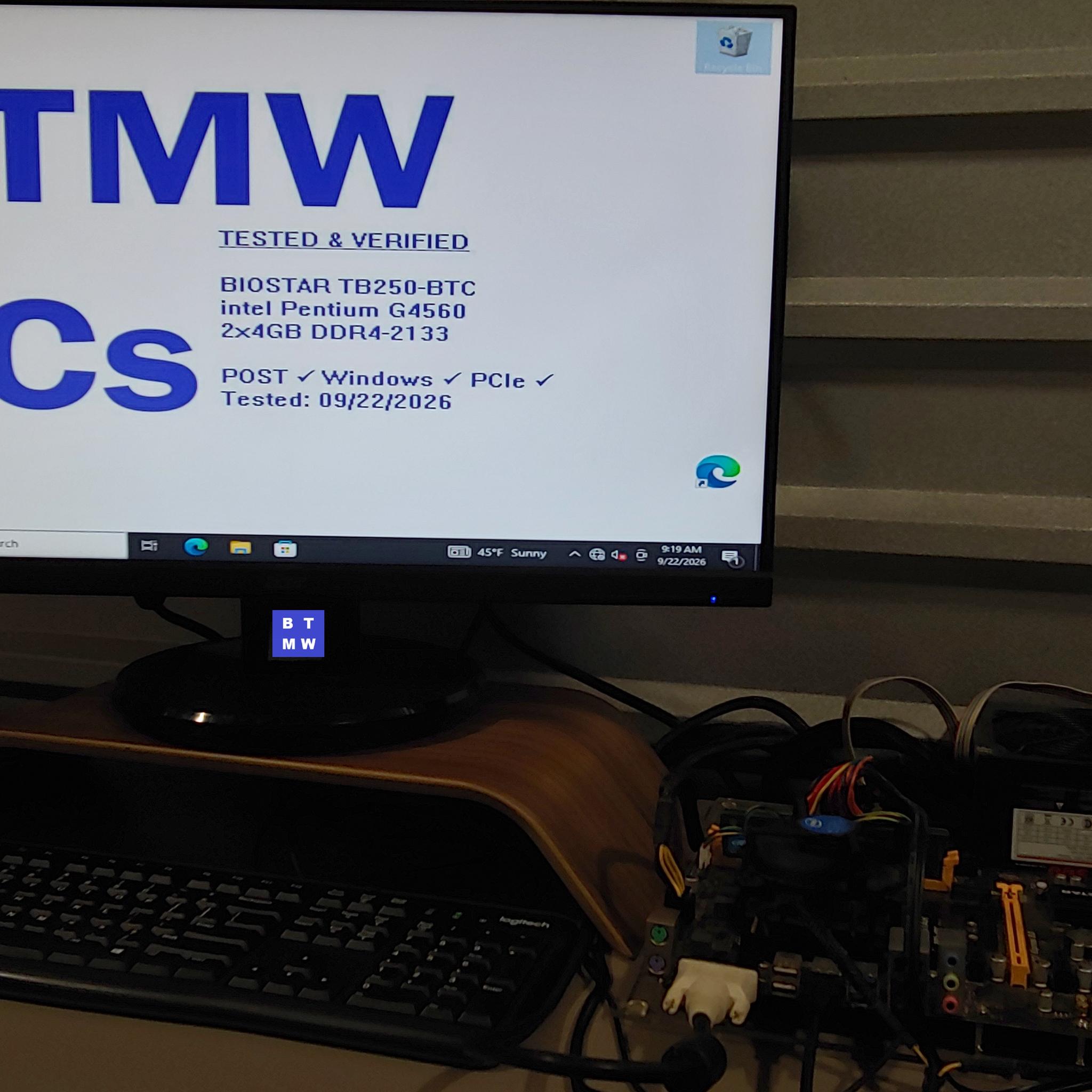 BIOSTAR TB250-BTC + Pentium G4560 + 8GB DDR4 – Tested Working – Box