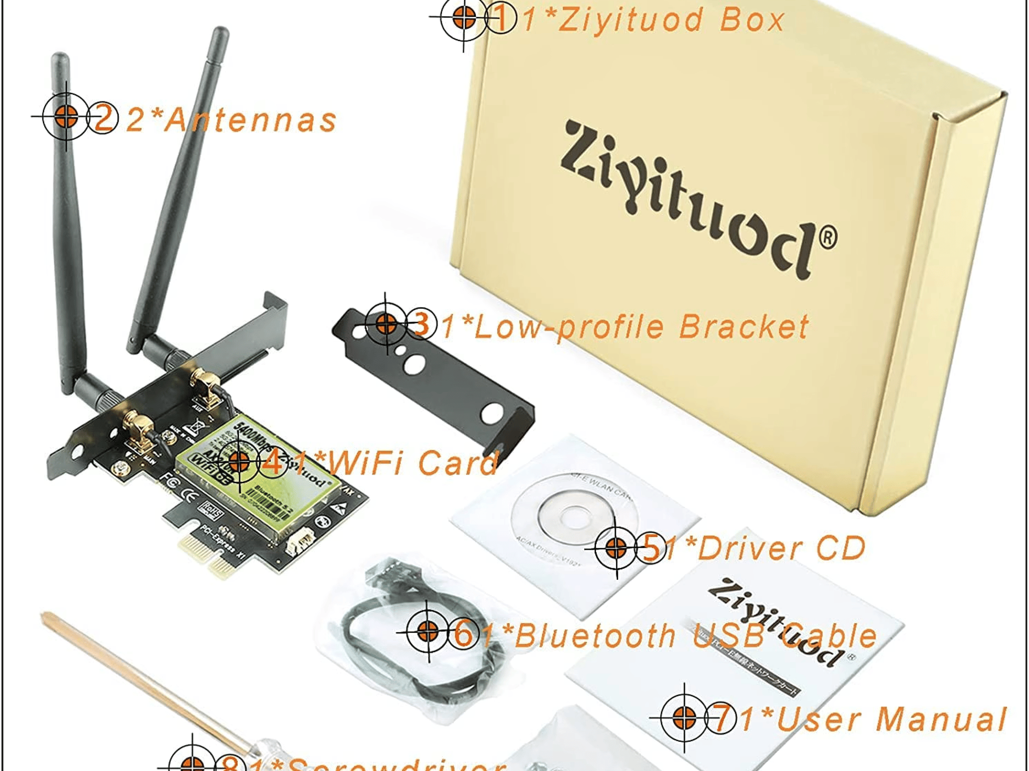 WiFi 6E AX210 Bluetooth5.2 PCIe WiFi Card