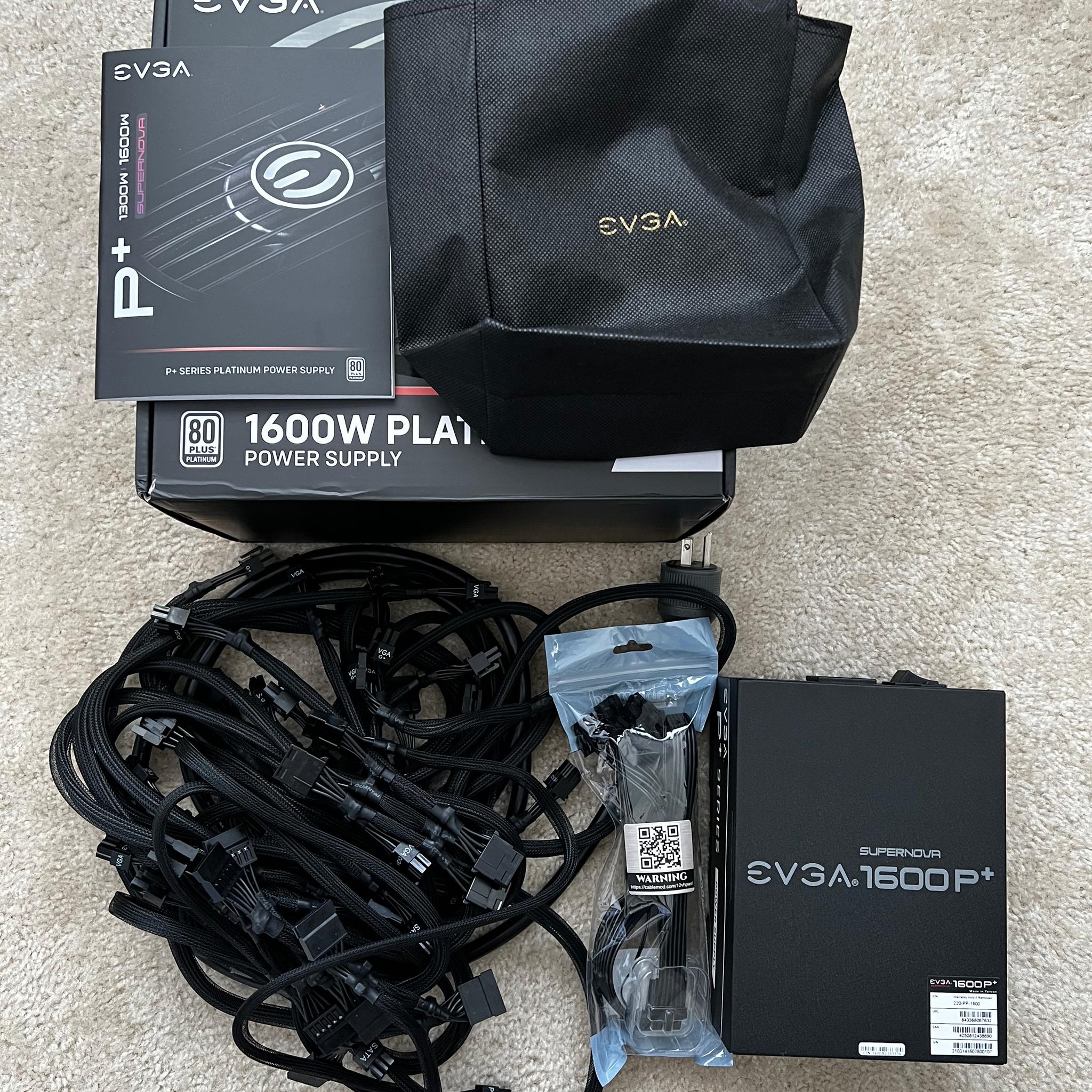 EVGA SuperNOVA 1600 P+, 80+ PLATINUM 1600W 220-PP-1600-X1 + CableMod 12VHPWR