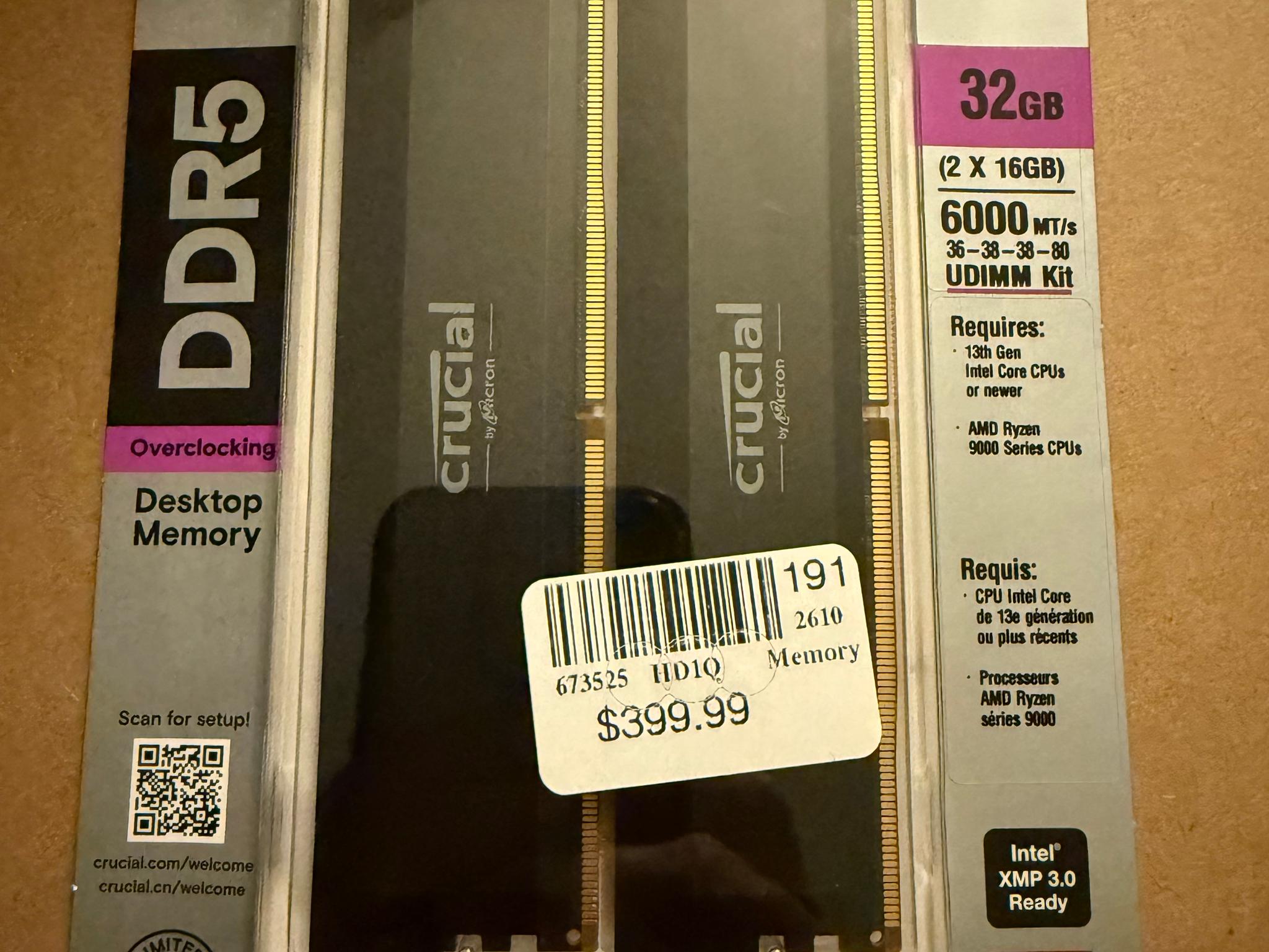 Crucial Pro Overclocking 32GB DDR5 Ram