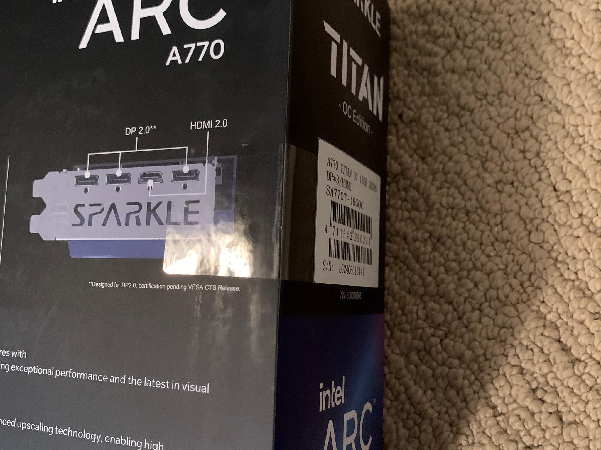 NEW INTEL ARC A770 16GB SPARKLE TITAN OC EDITION 1440p GAMING GRAPHICS CARD