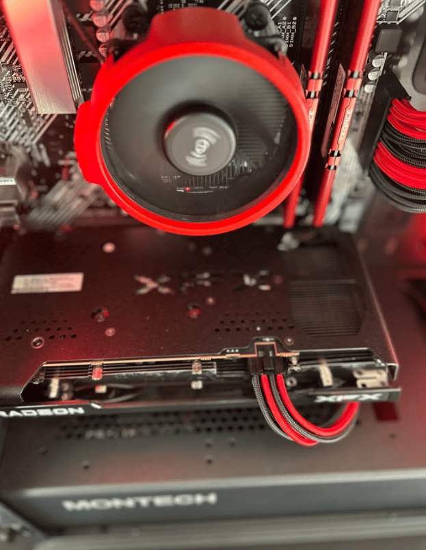 Black and Red Rx 6600/Ryzen 5 5500 PC
