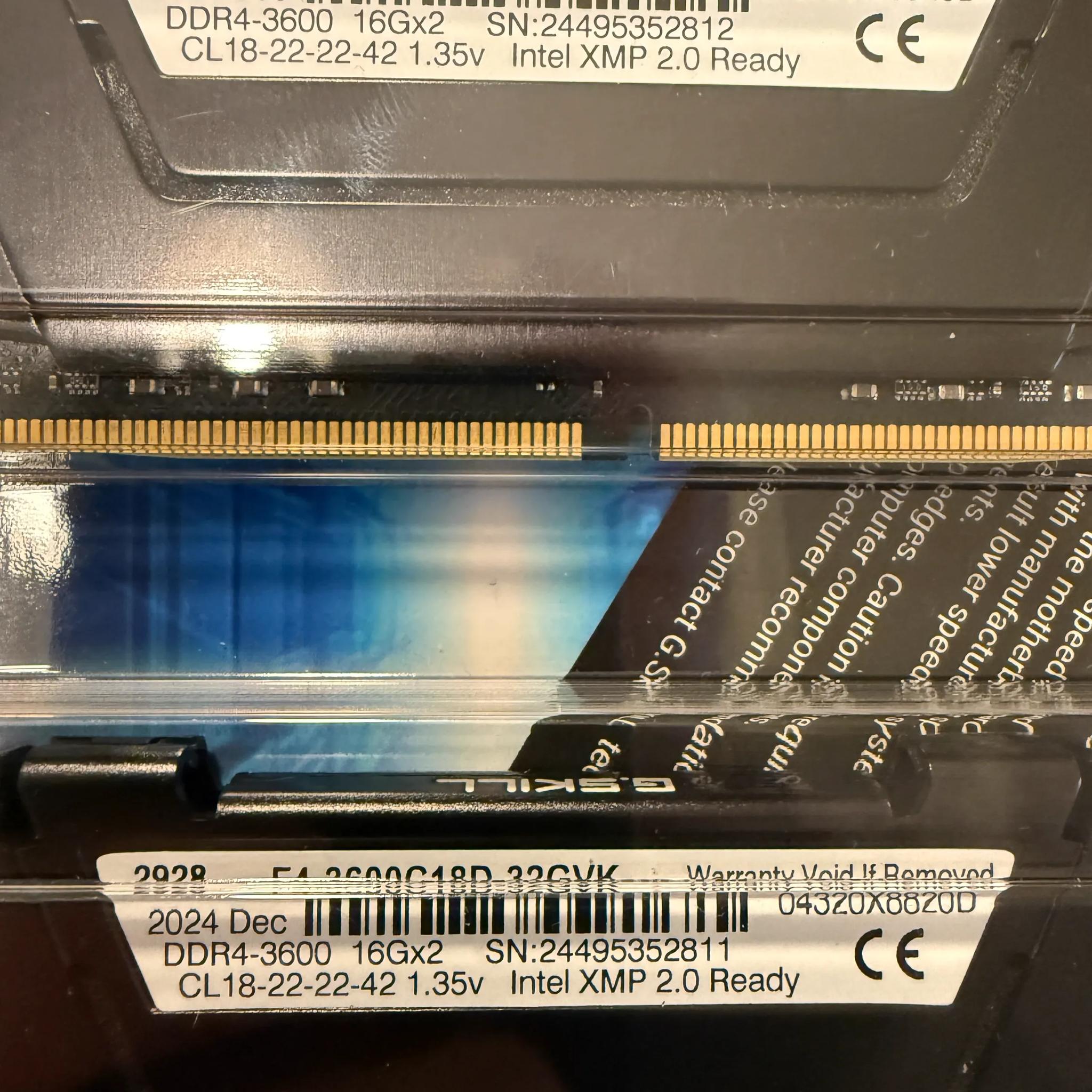 G.SKILL Ripjaws V Series 32GB (2 x 16GB) 288-Pin PC RAM DDR4 3600 (PC4 28800) Desktop Memory